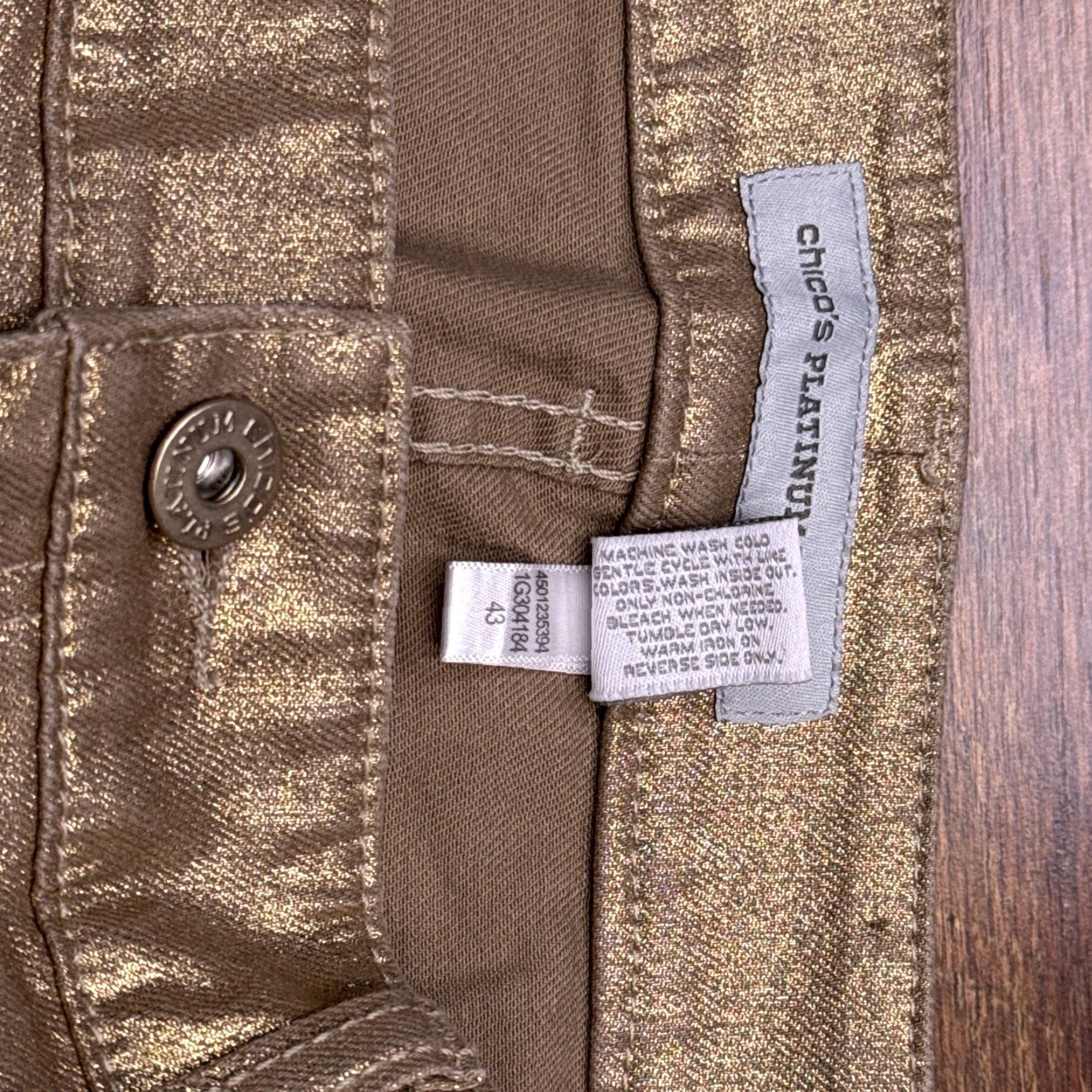 Vintage Chicos Jeans Women 0 Gold Mid Rise Stretch Ankle Regular 5-Pocket Denim Vintage No Metal Theme Size 25" / US 0 / IT 36 - 5 Thumbnail