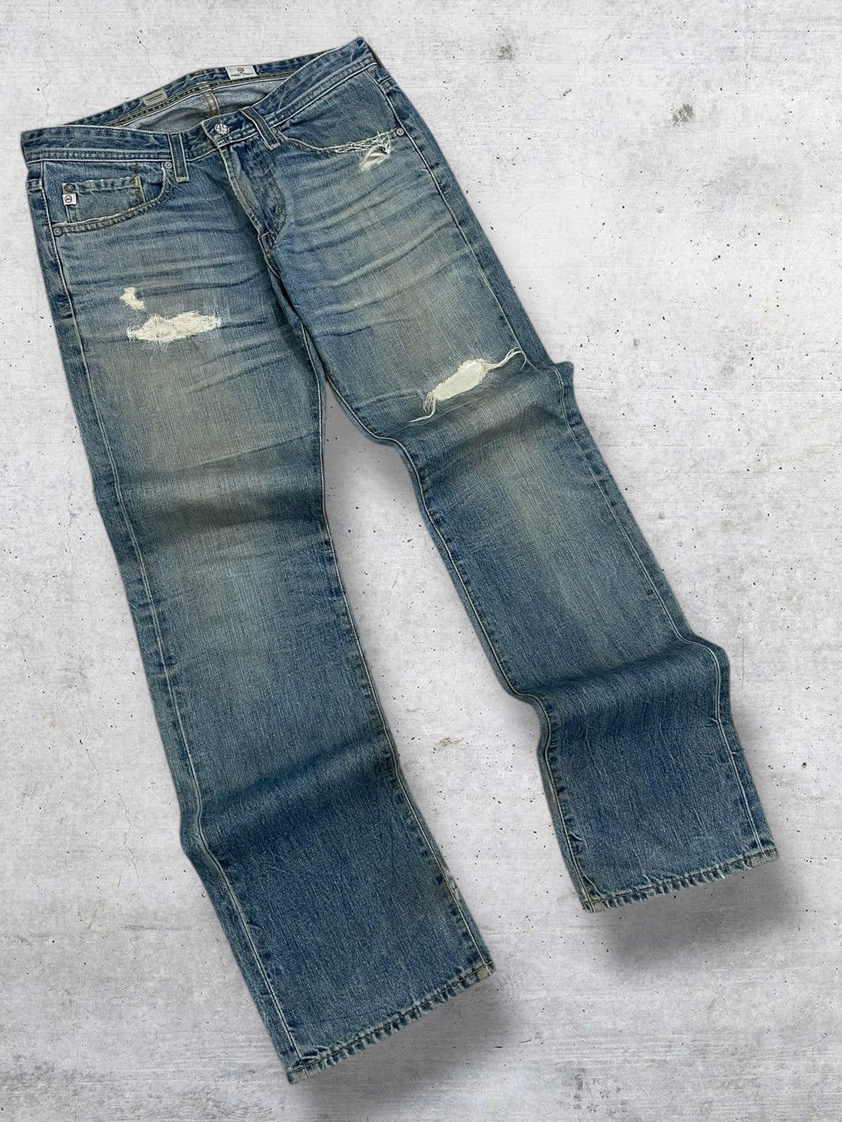 AG Adriano Goldschmied VINTAGE AG ADRIANO GOLDSHMIED MUDWASH RIPPING OG STYLE DENIM Size US 32 / EU 48 - 2 Thumbnail