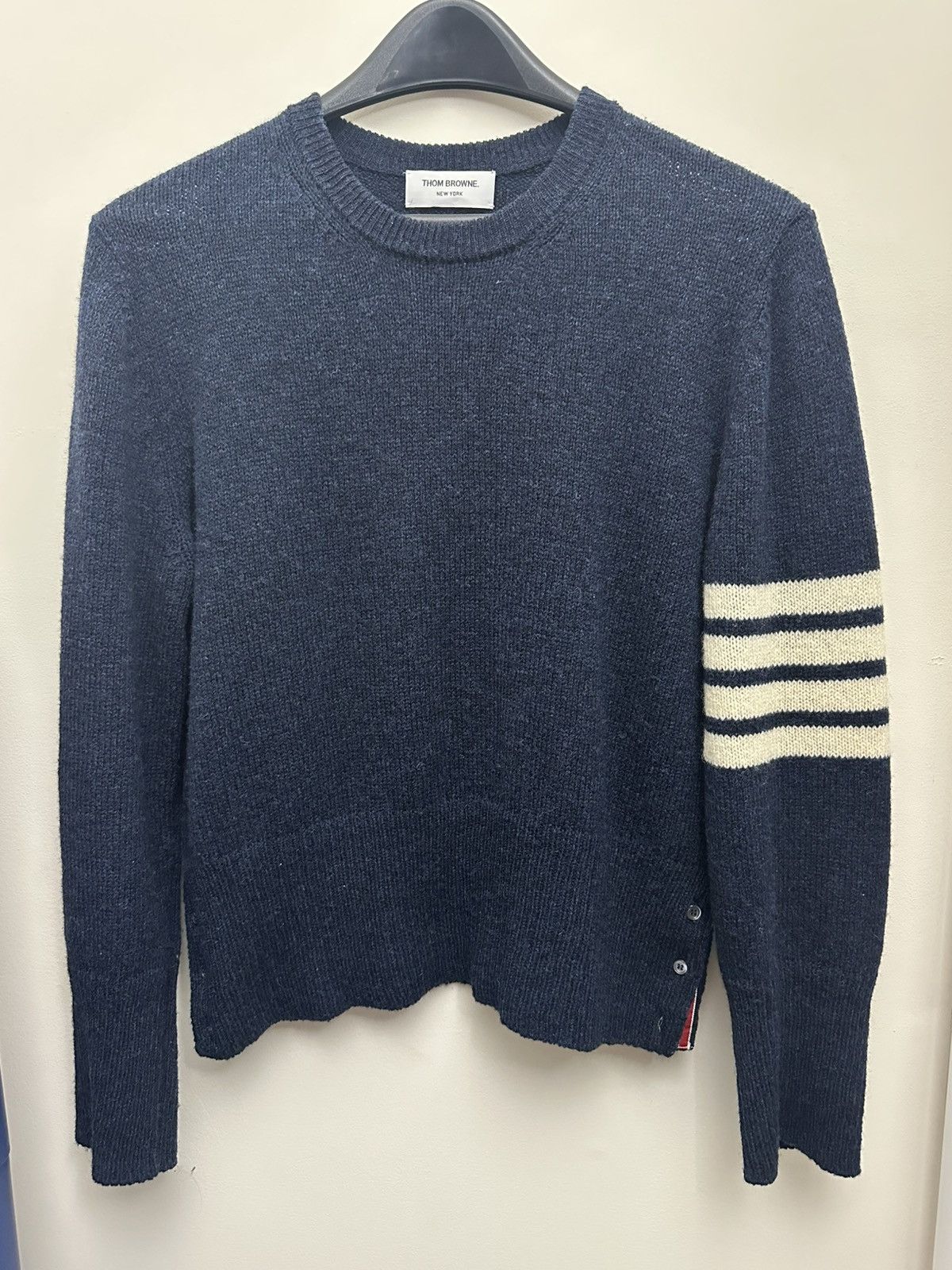 Thom Browne Thom Browne navy wool sweater sz 4 Size US XL / EU 56 / 4 - 1 Thumbnail