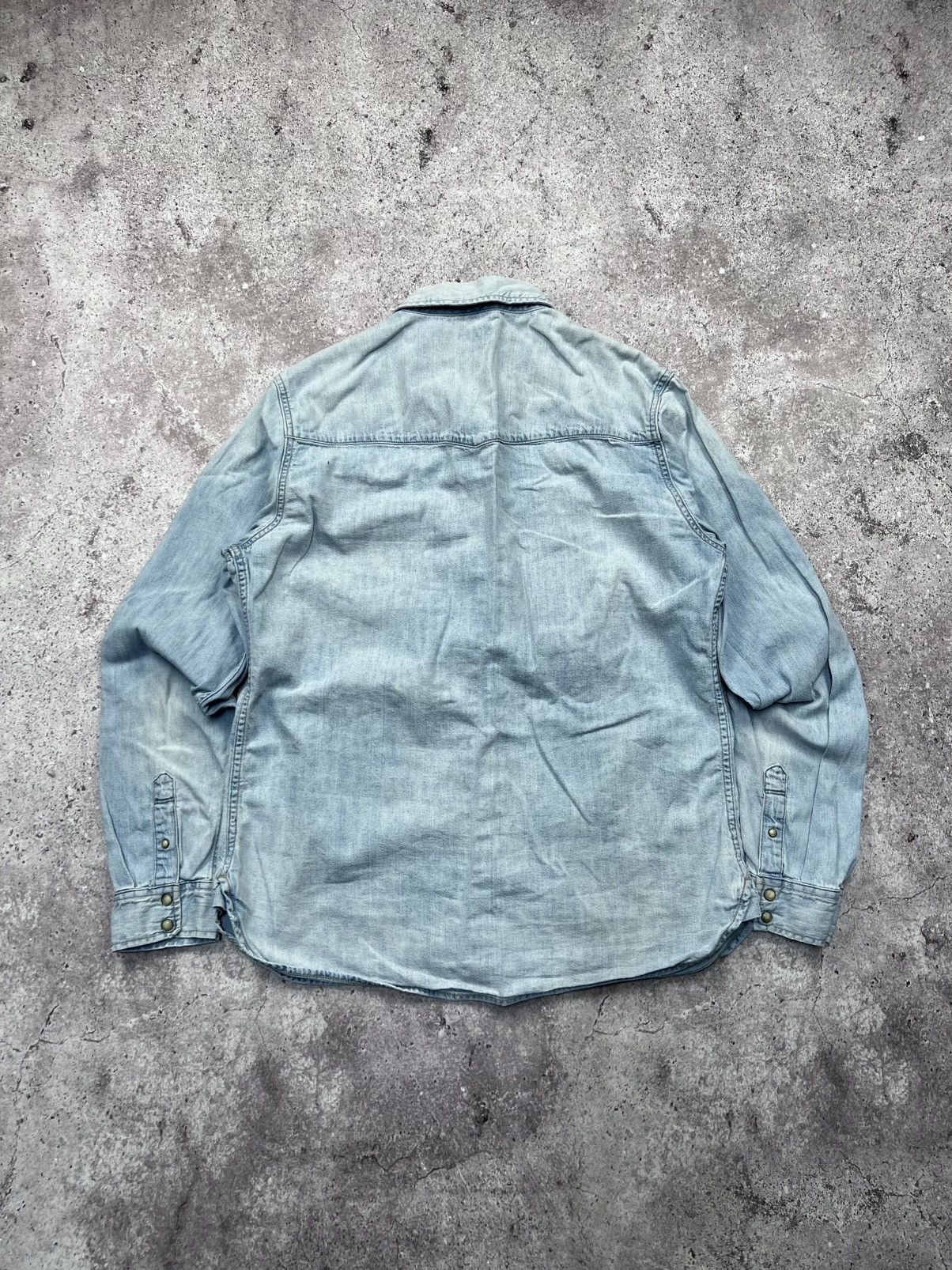 Allsaints Allsaints Vintage Denim Western Snap Labour Shirt y2k jeans Size US XL / EU 56 / 4 - 7 Thumbnail