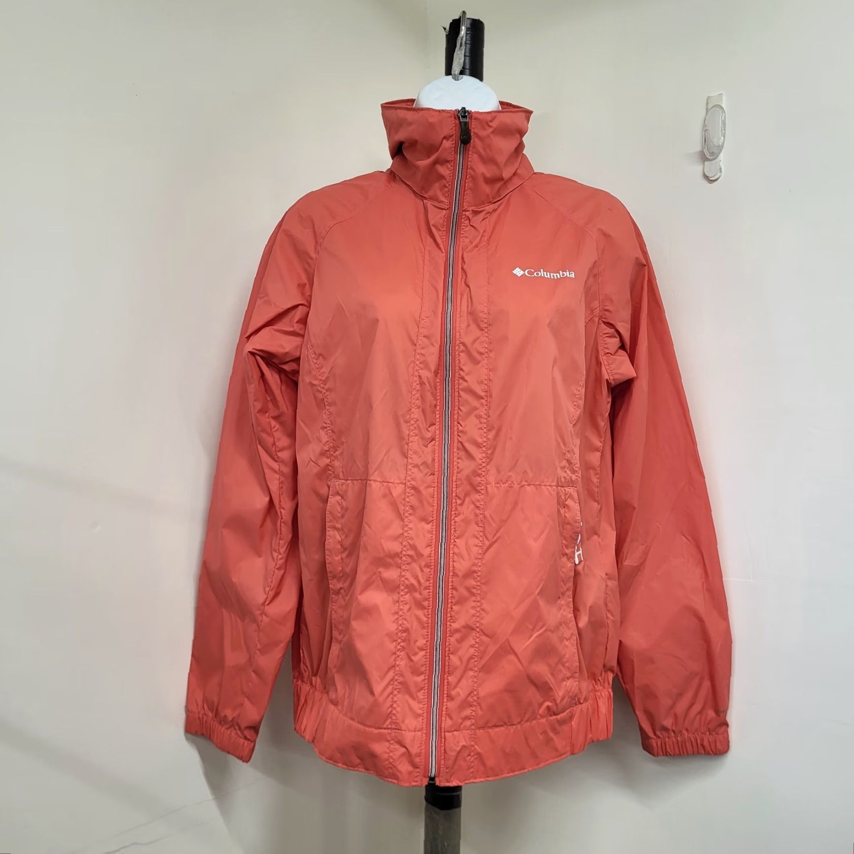 Rains Columbia Jacket Women's Small Coral Hooded Rain Suit Outdoor Hiking School Windbreaker Size S / US 4 / IT 40 - 3 Thumbnail