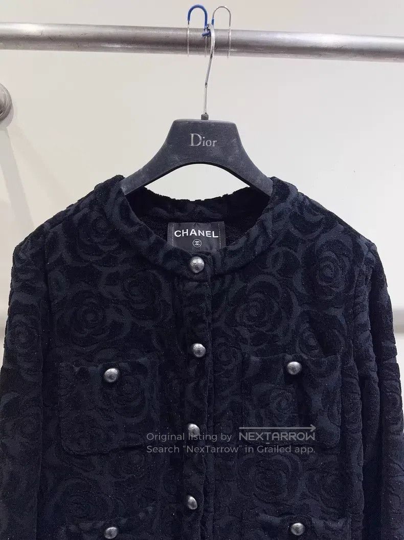 Chanel Chanel Camelia velvet coat Size XXS / US 00 / IT 34 - 2 Thumbnail
