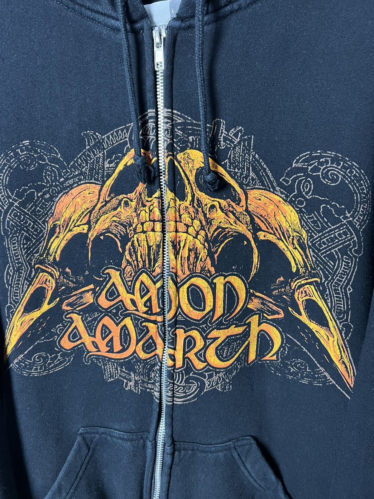 Band Tees × Vintage Rare Vintage Amon Amarth Zip Up Boxy HoodieBig Logo FF Size US L / EU 52-54 / 3 - 4 Thumbnail