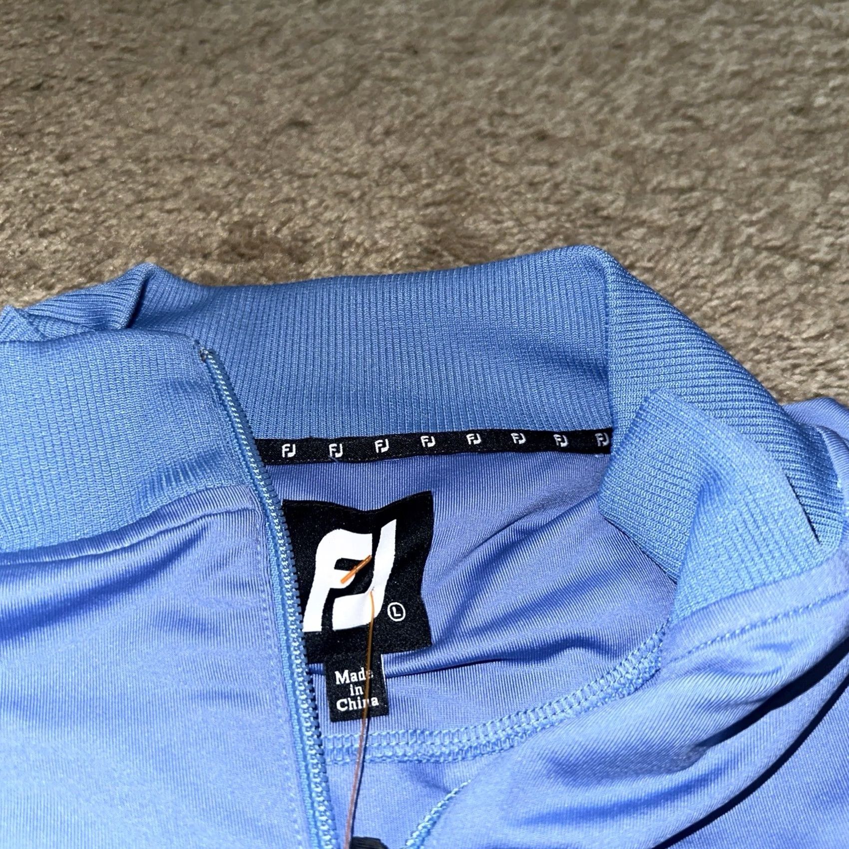 Footjoy FootJoy Sweater Pullover 1/4 Zip Mens L Blue Golf Performance Knit Mock Neck Embroidered Logo Zipper Regular Fit Size US L / EU 52-54 / 3 - 4 Thumbnail
