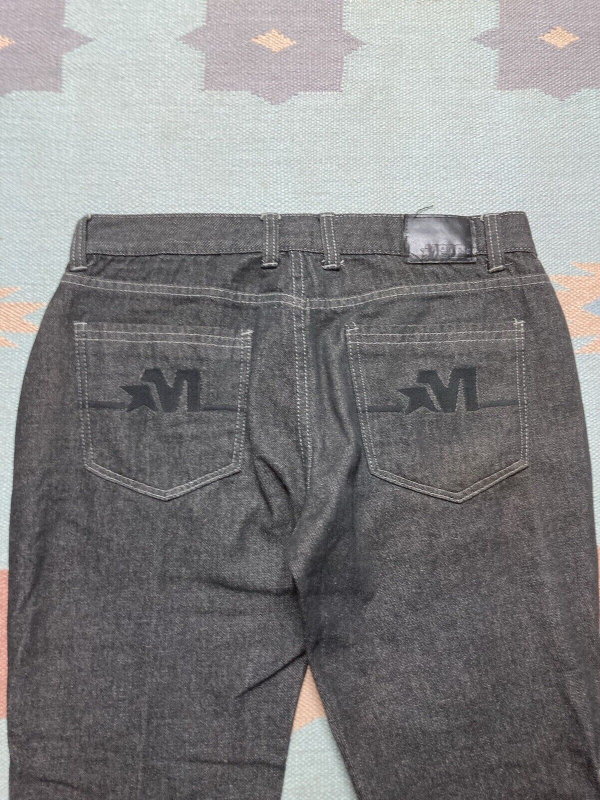Mecca × Vintage VTG y2k baggy jeans Mecca embroidered black skater 34x28 Size US 34 / EU 50 - 3 Thumbnail