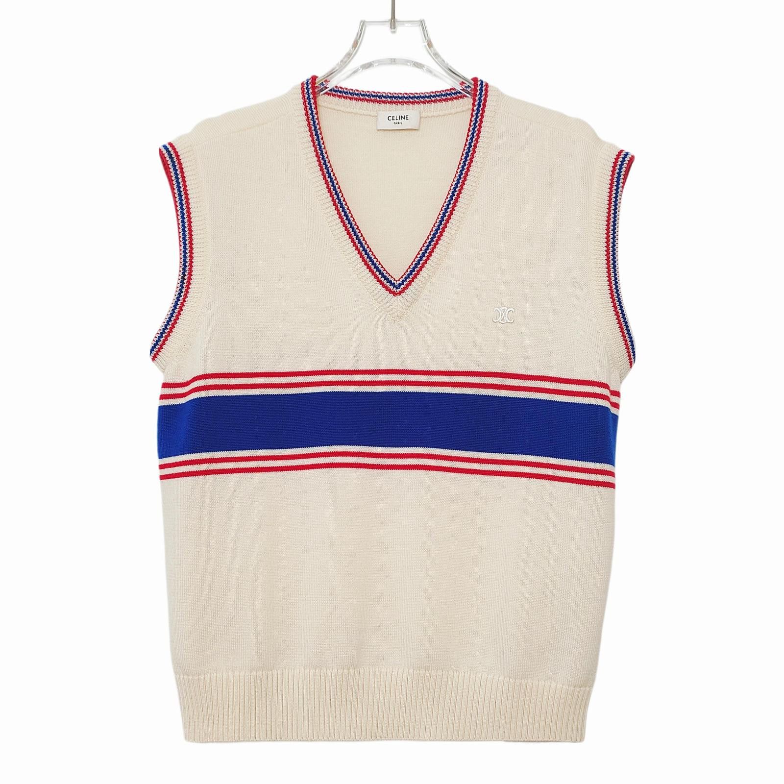 Celine Celine Striped V-Neck Sweater Vest Size XS Size US XS / EU 42 / 0 - 1 Thumbnail