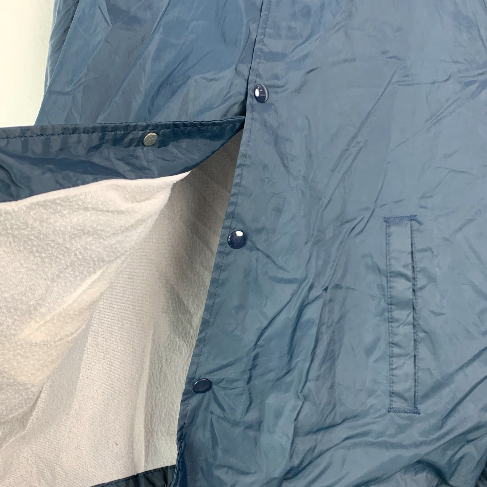 Athletic Works VINTAGE Athletic Works Jacket Blue 80s Nylon Snap Coaches Drawstring Large Mens Size US L / EU 52-54 / 3 - 3 Thumbnail