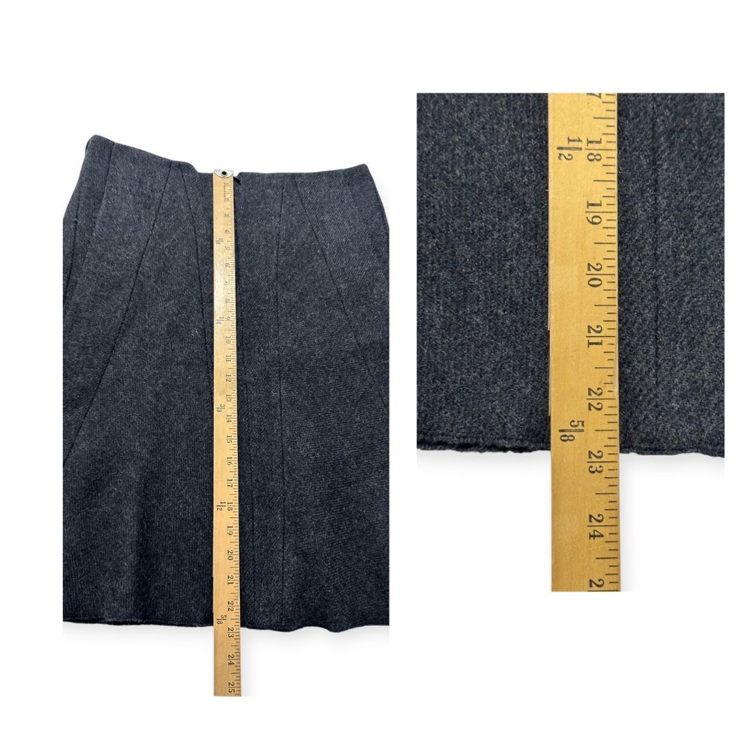 Prada Prada Gray Wool A line skirt, Size 46 Italy/L Size 32" / US 10 / IT 46 - 10 Thumbnail