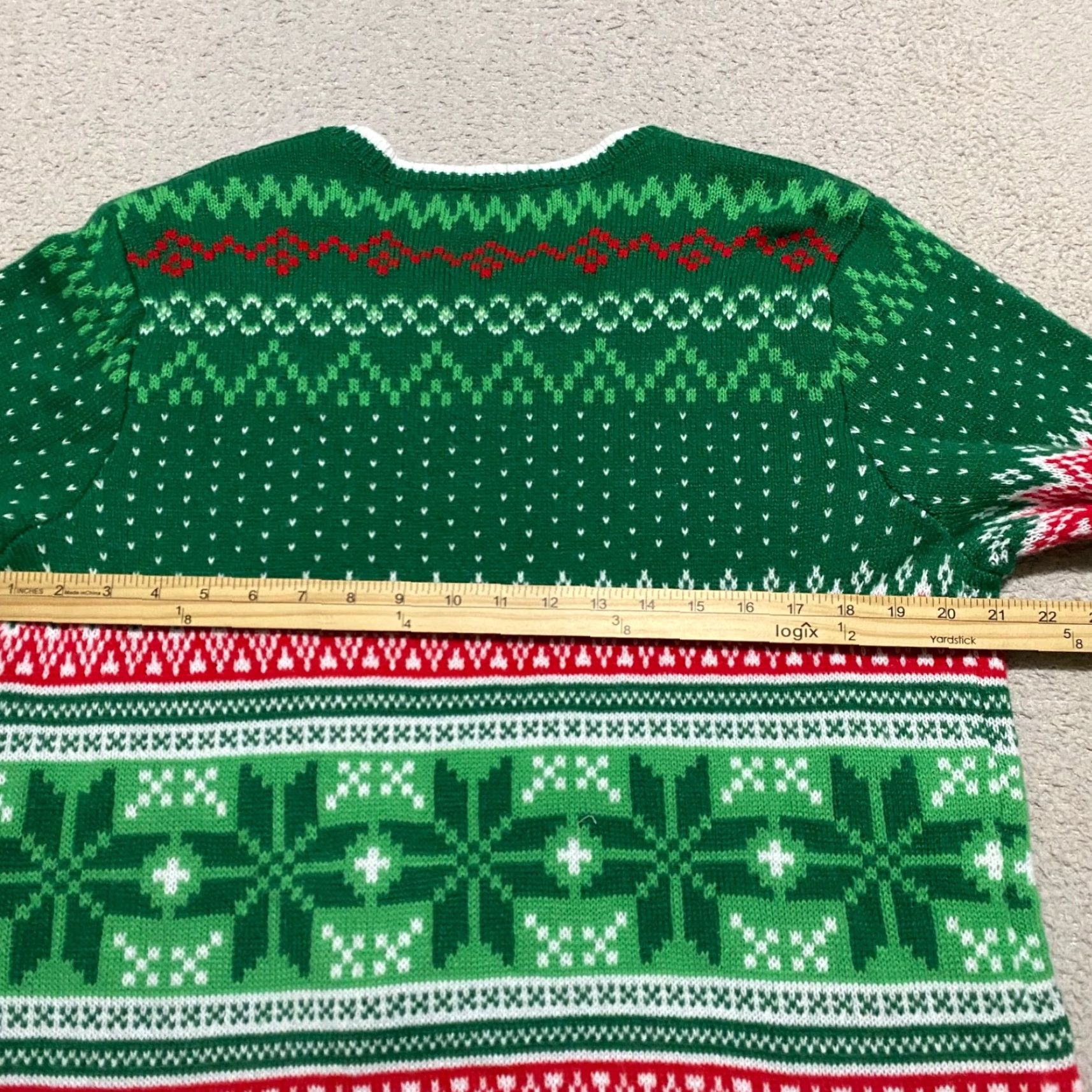 Vintage Holiday Time Mens Large Ugly Christmas Sweater Green Mood Cow Crew Neck Size US L / EU 52-54 / 3 - 7 Thumbnail