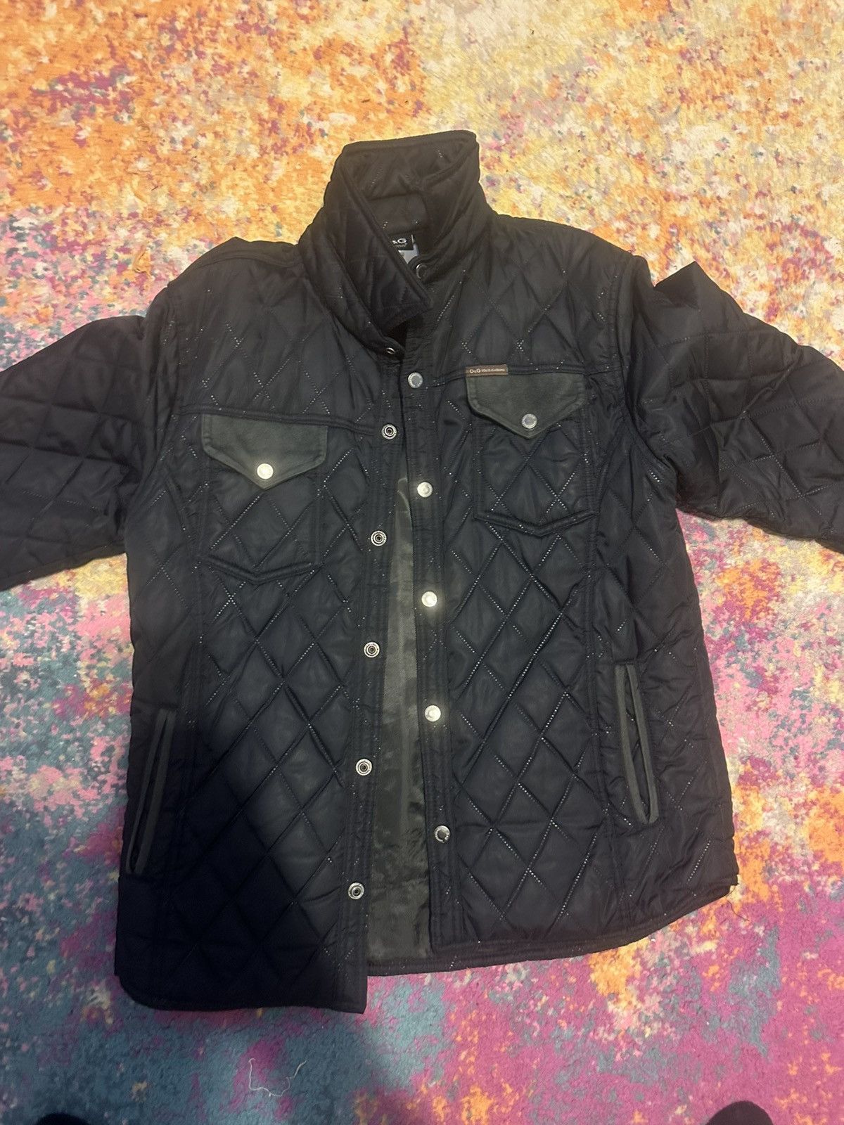 Dolce & Gabbana Dolce and Gabanna Quilted Black Jacket Size US M / EU 48-50 / 2 - 1 Thumbnail