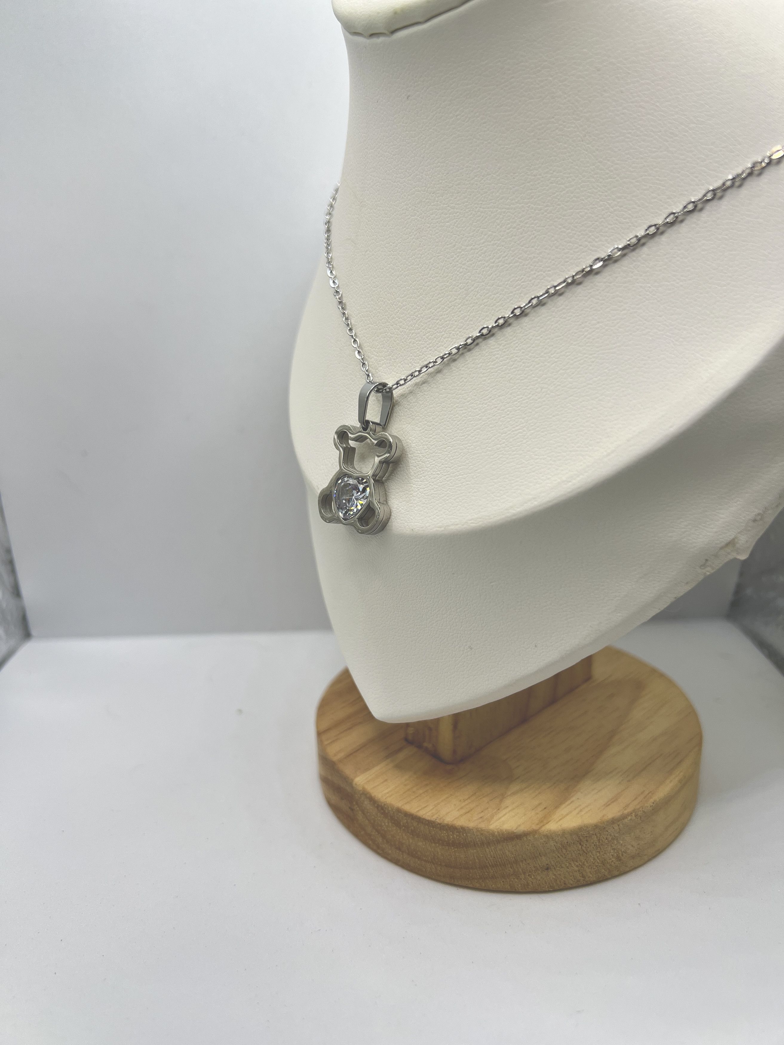 Designer Love Bear Chain Necklace with Cz Size ONE SIZE - 2 Thumbnail