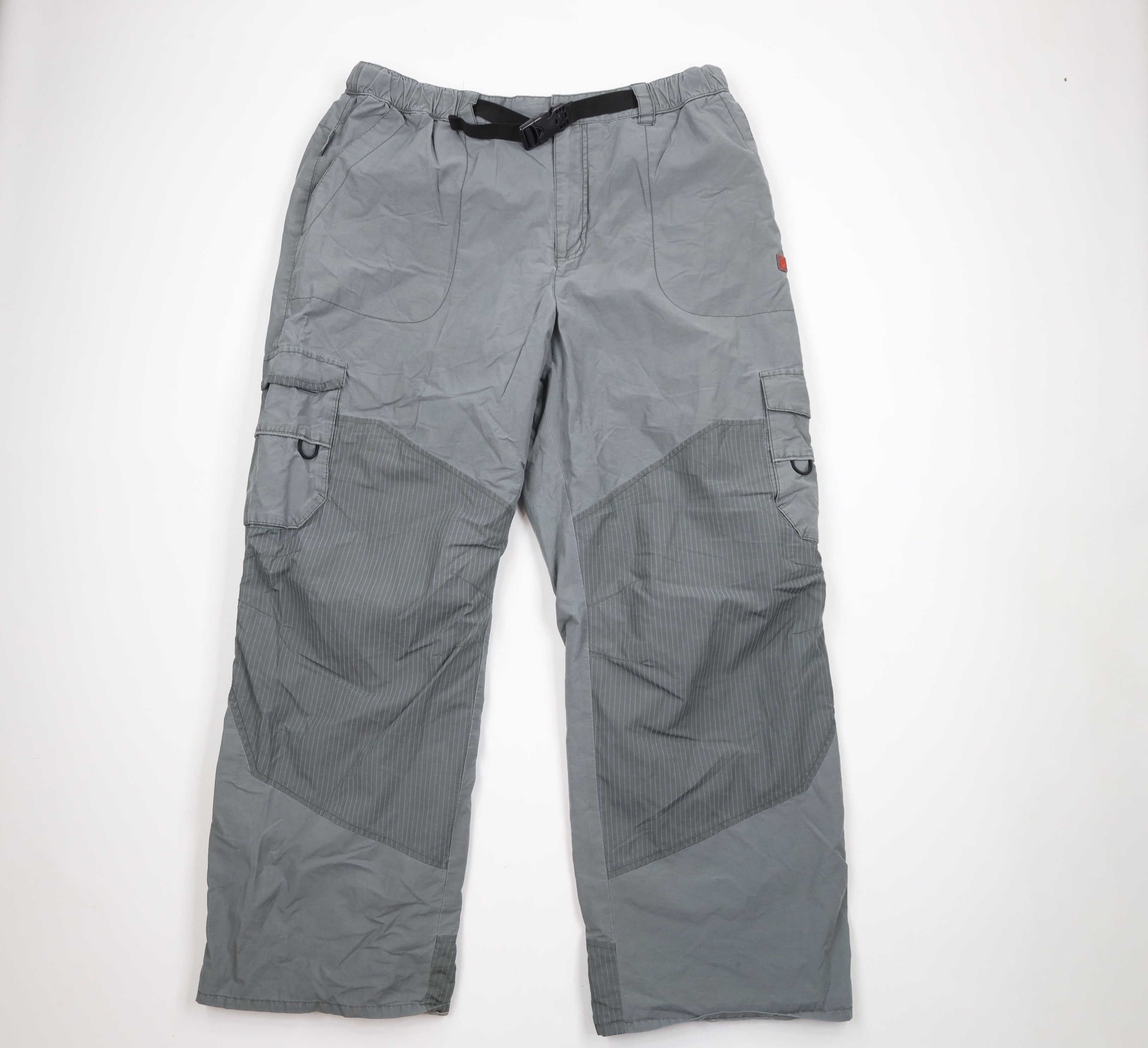 Vintage Vintage 90s Streetwear Lined Belted Wide Leg Pants Gray Size US 38 / EU 54 - 1 Thumbnail