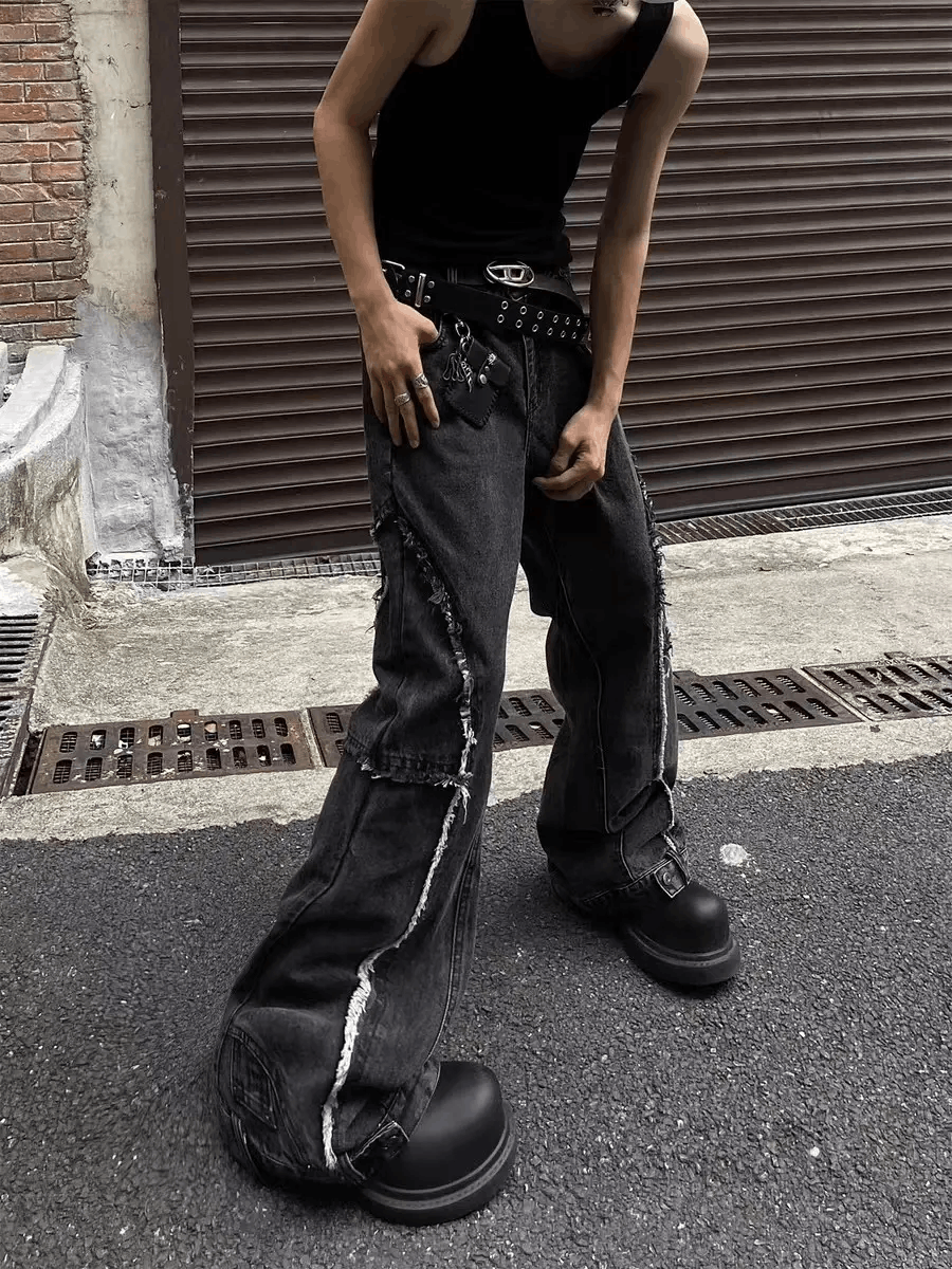 Jean × Vintage Vintage Raw Y2K Micro Flare Street Hip Hop Jeans Size US 30 / EU 46 - 1 Thumbnail