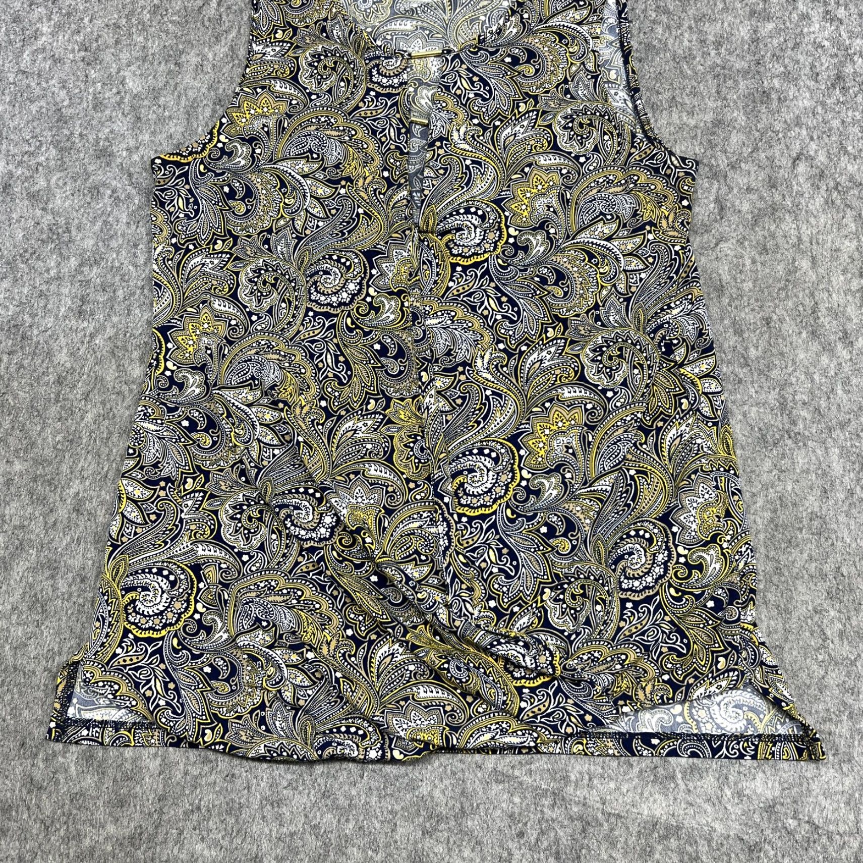Vintage MICHAEL MICHAEL KORS Shirt Womens S Blue Paisley Sleeveless V-Neck Blouse Top Size S / US 4 / IT 40 - 5 Thumbnail