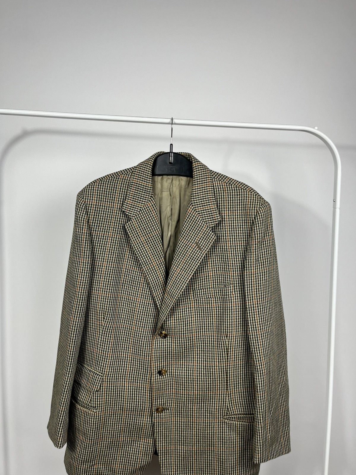 Other Vintage 1963 British Wool Blazer Houndstooth Tailored Size 44R - 2 Thumbnail