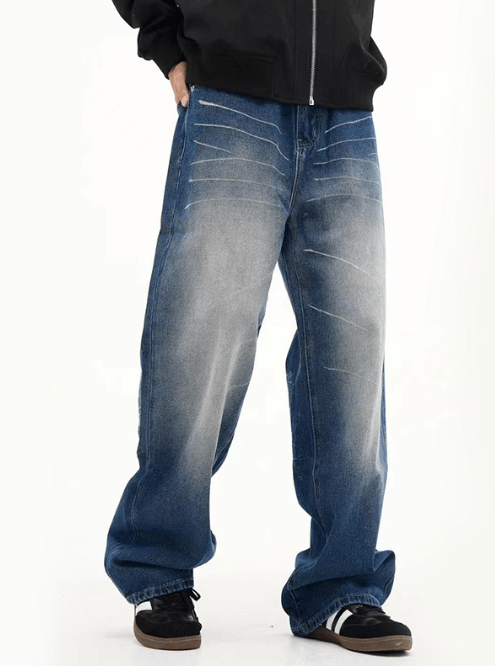 Japanese Brand × Jean Men's American retro straight washed gradient jeans Size US 32 / EU 48 - 3 Thumbnail