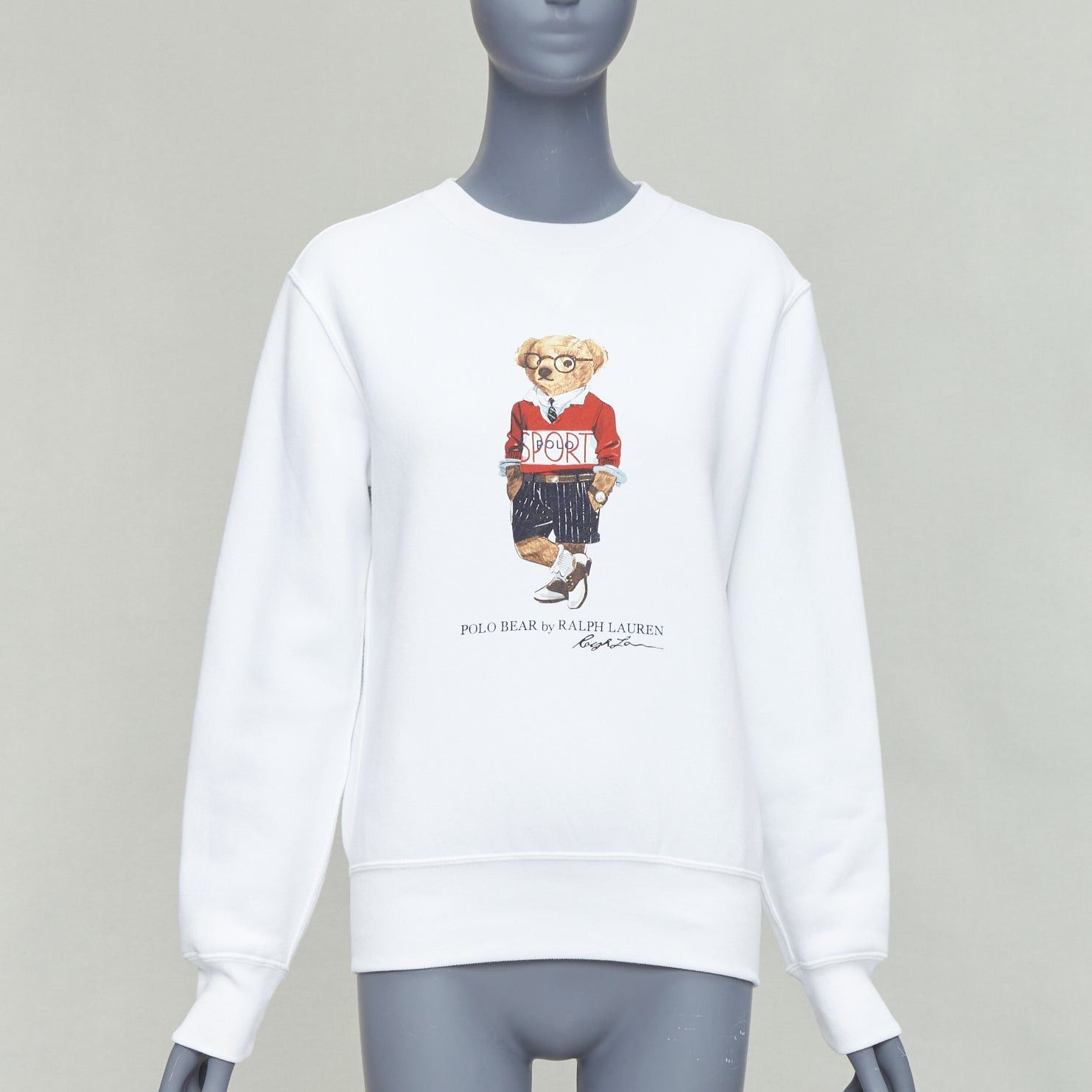 Polo Ralph Lauren POLO RALPH LAUREN red bear print white cotton blend pullover XS Size XS / US 0-2 / IT 36-38 - 1 Thumbnail