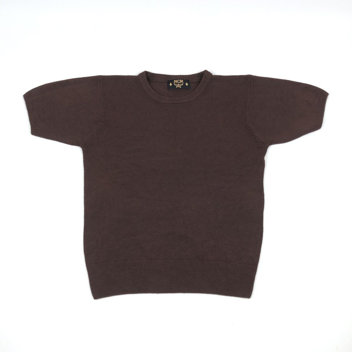 MCM VTG MCM Short Sleeve Logo Japan Wool Brown Acryl Top T-Shirt Size M / US 6-8 / IT 42-44 - 6 Thumbnail