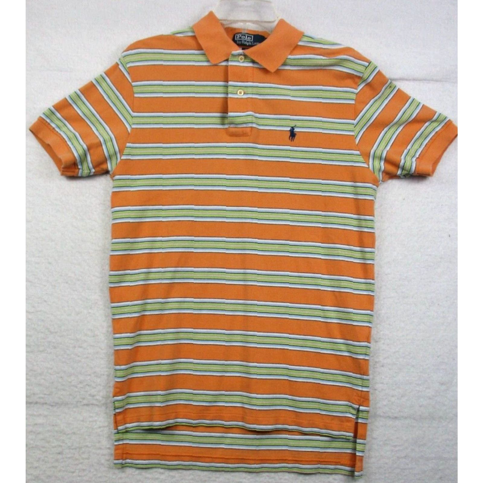 Polo Ralph Lauren Polo Ralph Lauren Shirt Small Men Collared Polo Orange Striped Polo By Ralph Lauren 90s Classic Vintage No? Size US S / EU 44-46 / 1 - 2 Thumbnail