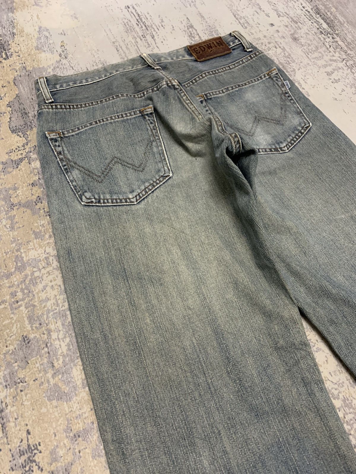 Edwin Edwin 503 Rusty Fade Distressed Straight Leg Denim Size US 30 / EU 46 - 13 Thumbnail