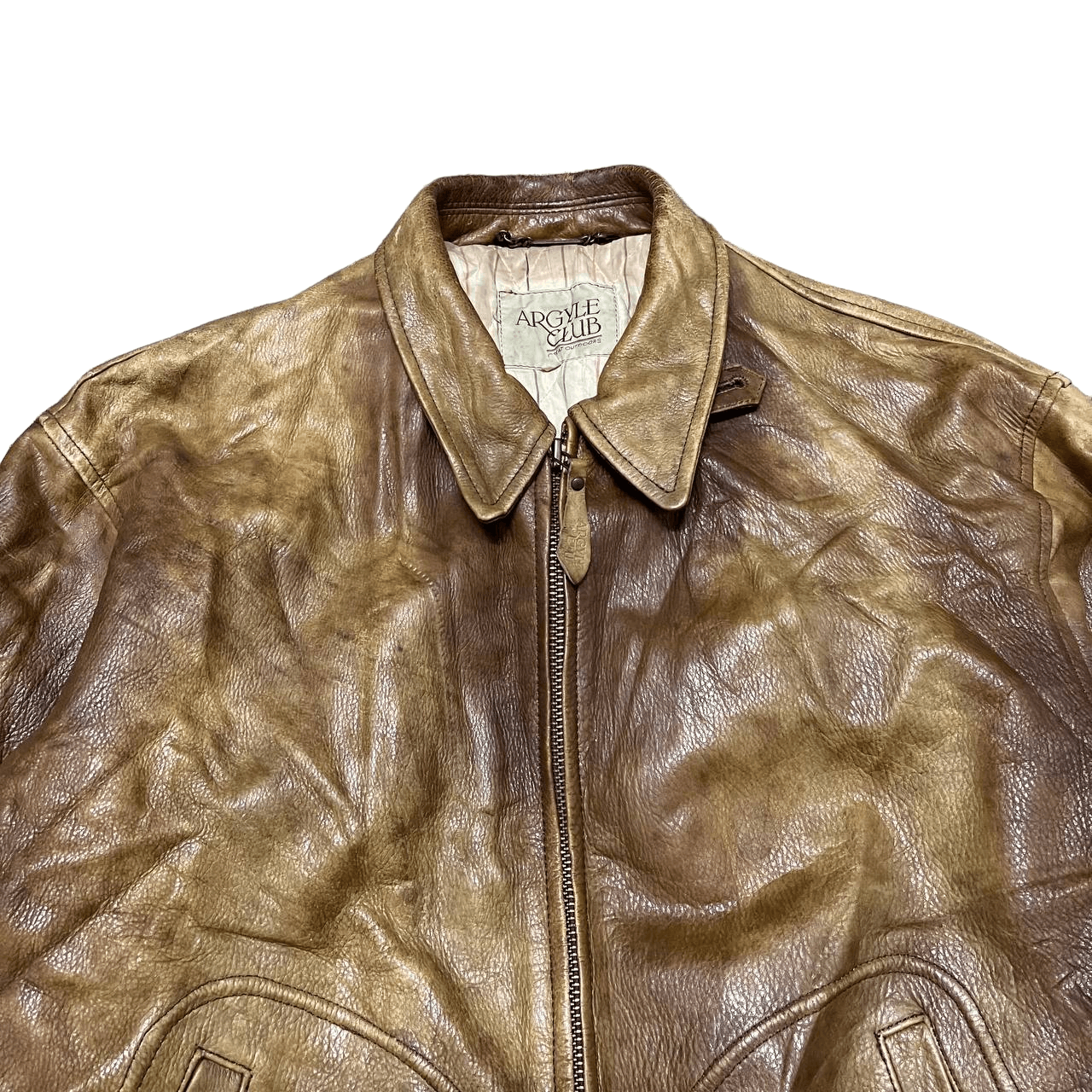 Japanese Brand × Leather Jacket × Vintage Vintage Argyle Club  