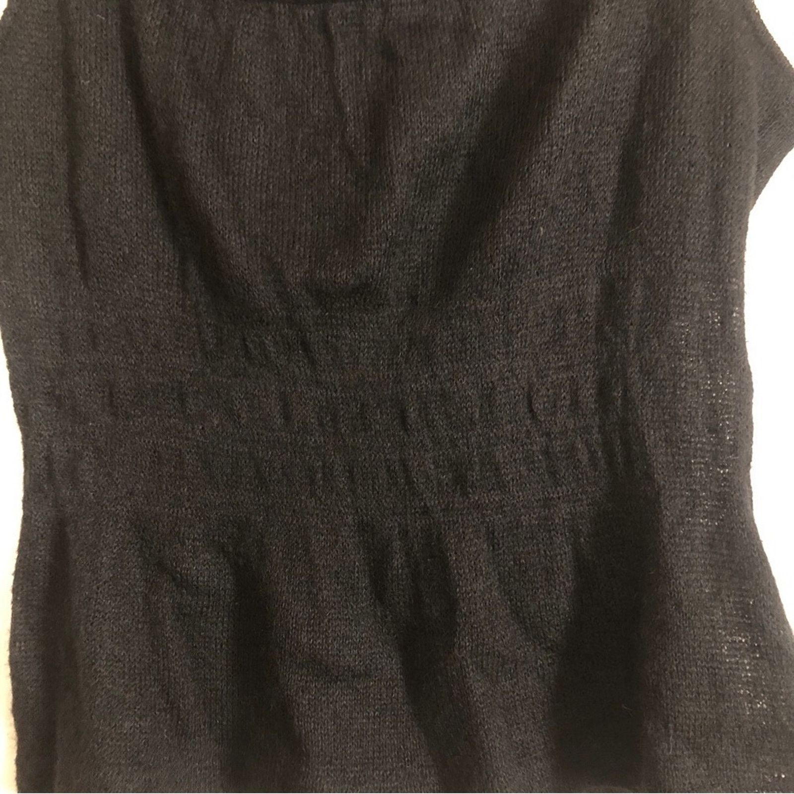 Tara Jarmon Tara Jarmon Kemi Black Knit Mohair Ruffle Peplum Tank Top Size M / US 6-8 / IT 42-44 - 4 Thumbnail
