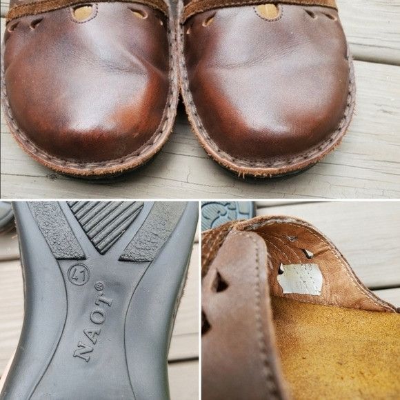 Other Naot Gardenia Brown Leather Cork Sole Mary Jane Loafers 41 Size US 10 / IT 40 - 8 Thumbnail