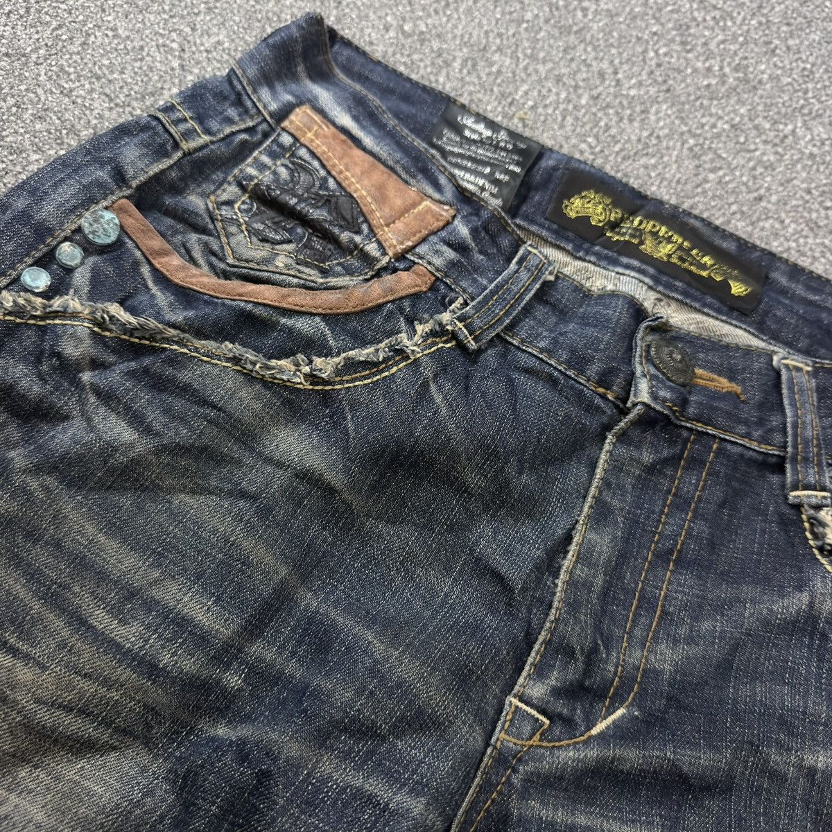 Rock Revival Crazy Seditionaries Red Papper Spellout Distressed Denim Size US 32 / EU 48 - 16 Thumbnail