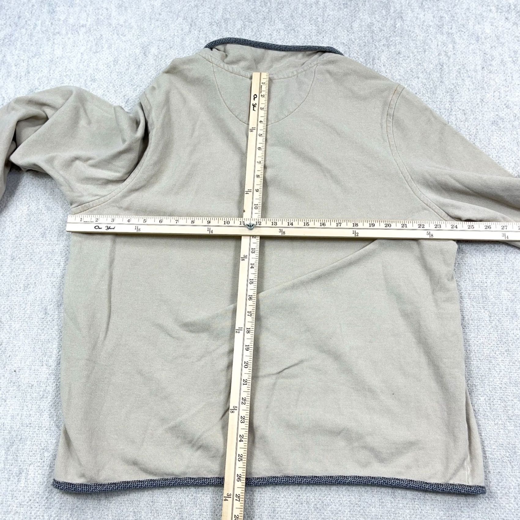 Carbon2Cobalt Corban 2 Cobalt Men XL Beige Pullover Knit Sweater Mock Neck Button Zipper Logo Embroidered Classic Preppy American Ribbed Casual Formal Size US XL / EU 56 / 4 - 5 Thumbnail