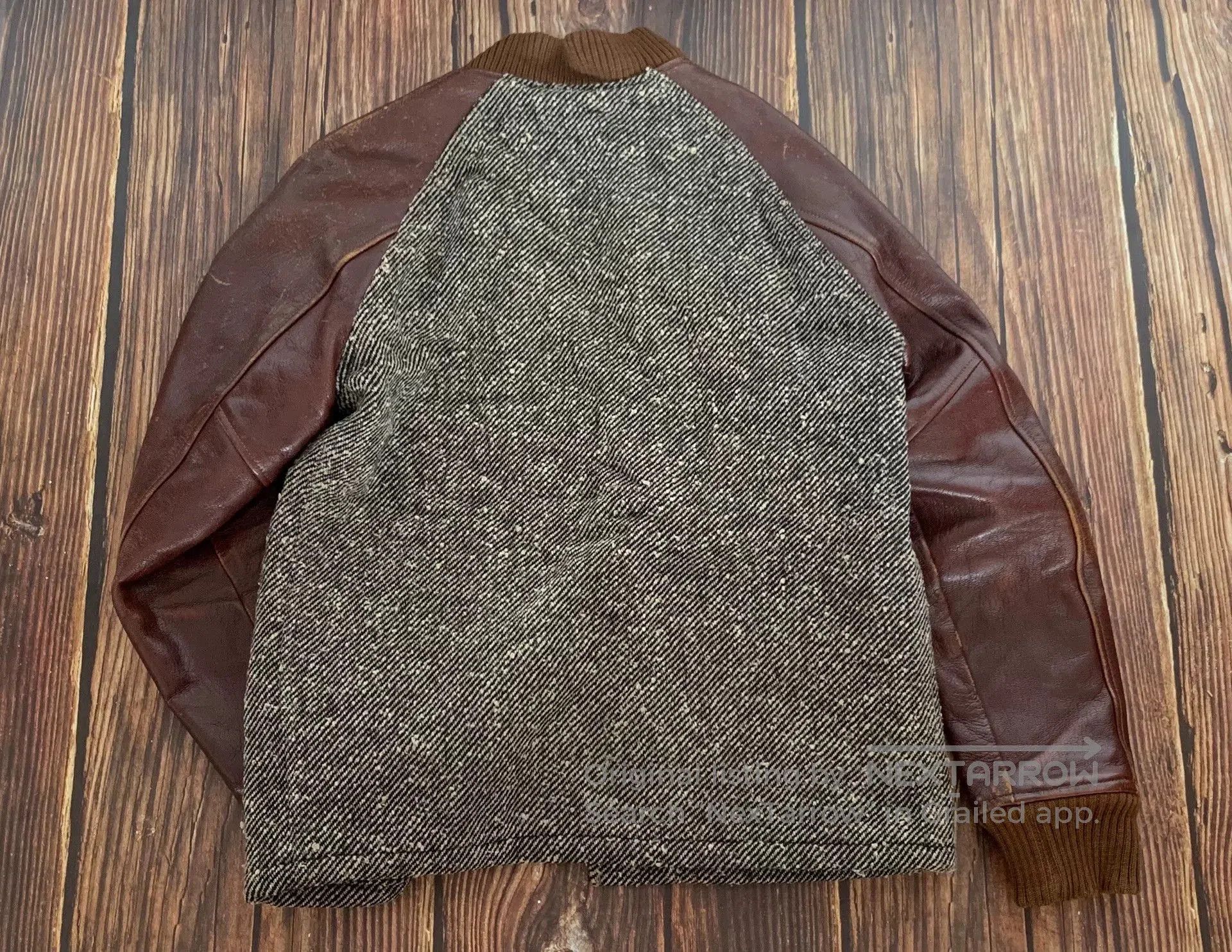 Japanese Brand bootleggers cotton jacket with leather sleeves. Size US M / EU 48-50 / 2 - 2 Thumbnail