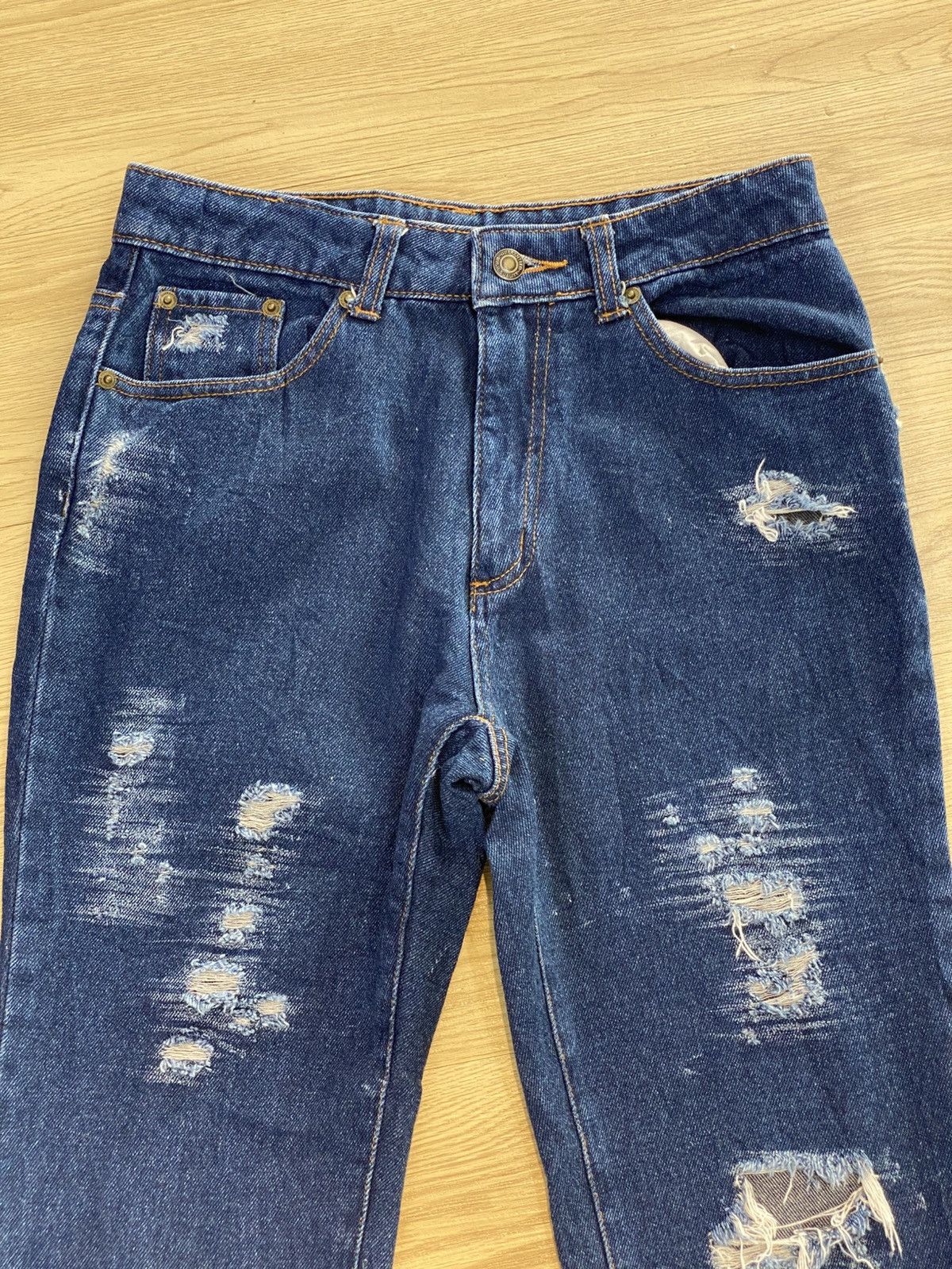 Japanese Brand Japanese Vintage Distress Hairy Leg Loose Style Jeans Size US 29 - 2 Thumbnail