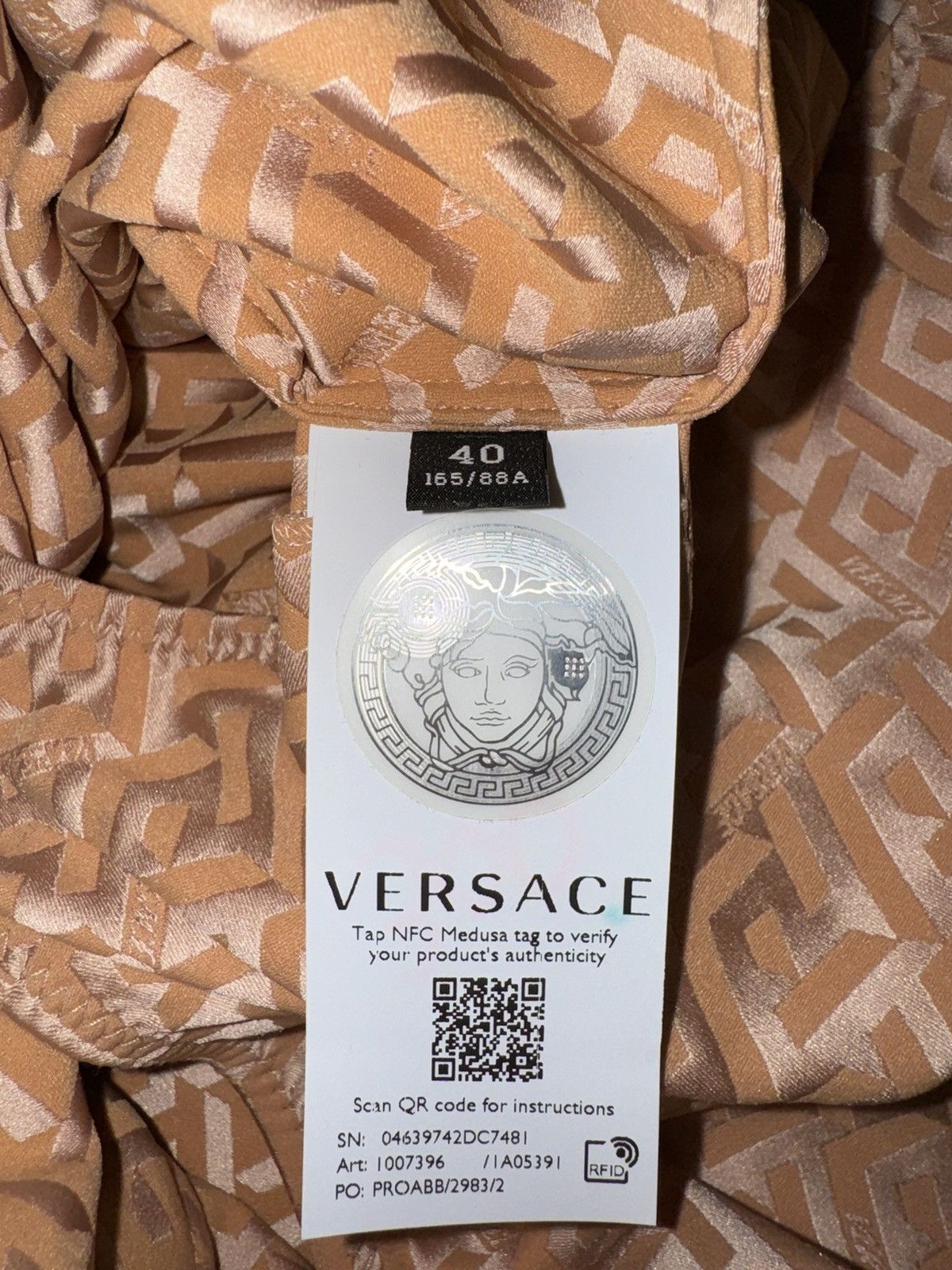 Versace Versace La Greca camel monogram bodysuit, size S Size S / US 4 / IT 40 - 7 Thumbnail
