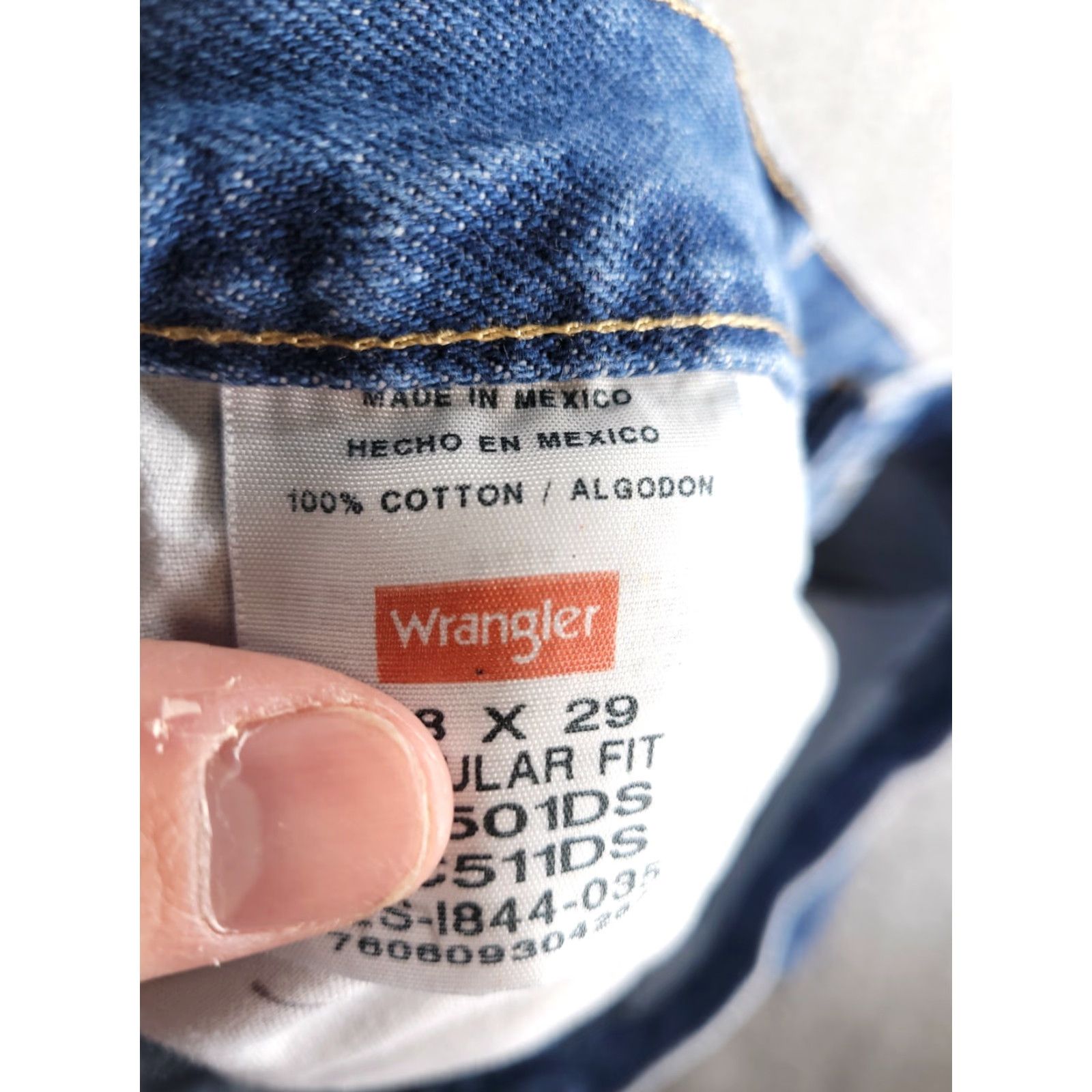 Wrangler Wrangler Jeans Men's 38x30 Blue Straight Denim Cotton Work Jeans Regular - Mens, Wrangler, Jeans, Blue, 38x30, Straight, Denim, Cotton Size US 38 / EU 54 - 4 Thumbnail