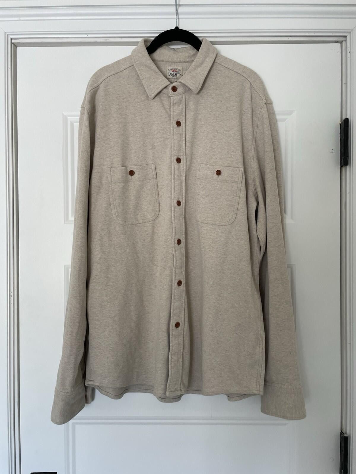 Faherty Faherty Knit Alpine Shirt Men Large Tan Beige Size US L / EU 52-54 / 3 - 1 Thumbnail