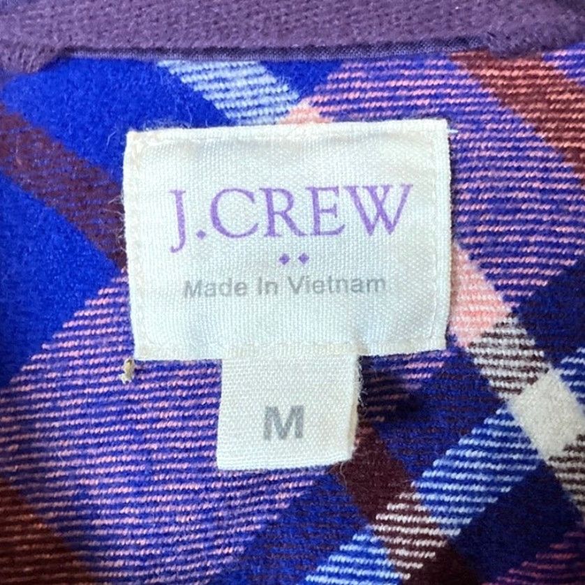 J.Crew J.CREW Shirt Blue Multicolor Plaid Collared 1/2 Zip Long Sleeve Medium Womens Size M / US 6-8 / IT 42-44 - 6 Thumbnail