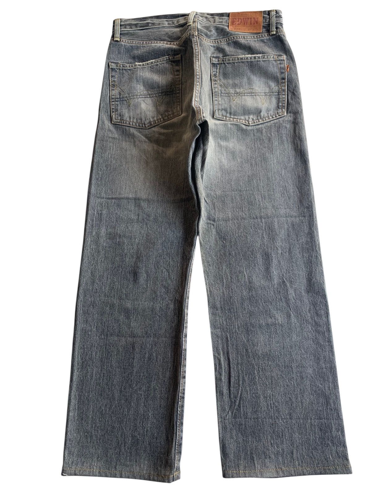 Edwin VINTAGE EDWIN 505Z SELVEDGE FADED & RUSTY DISTRESSED DENIM Size US 31 - 2 Thumbnail