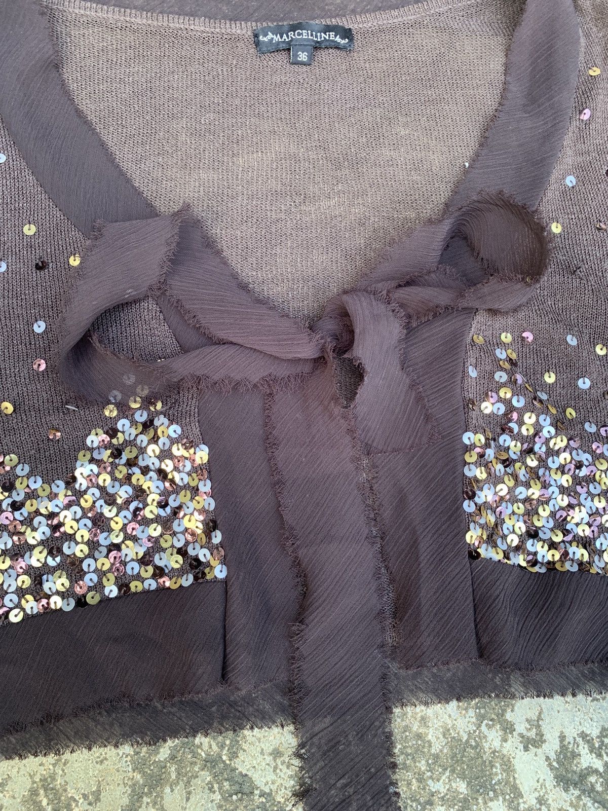 If Six Was Nine × Japanese Brand 2000s Marcelline Knitted Bowtie Beady Cropped Cardigan Size M / US 6-8 / IT 42-44 - 5 Thumbnail