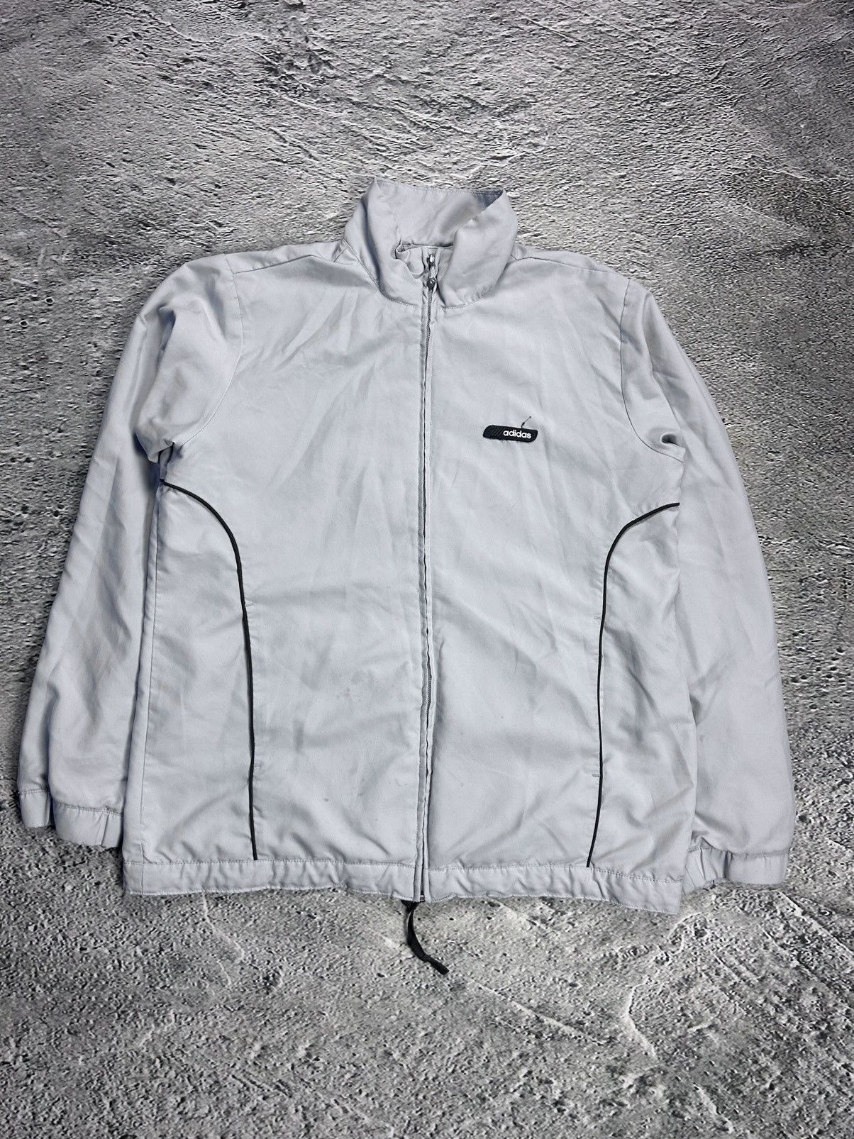 Adidas Adidas track jacket vintage grey Y2K zip nylon Size US S / EU 44-46 / 1 - 1 Thumbnail