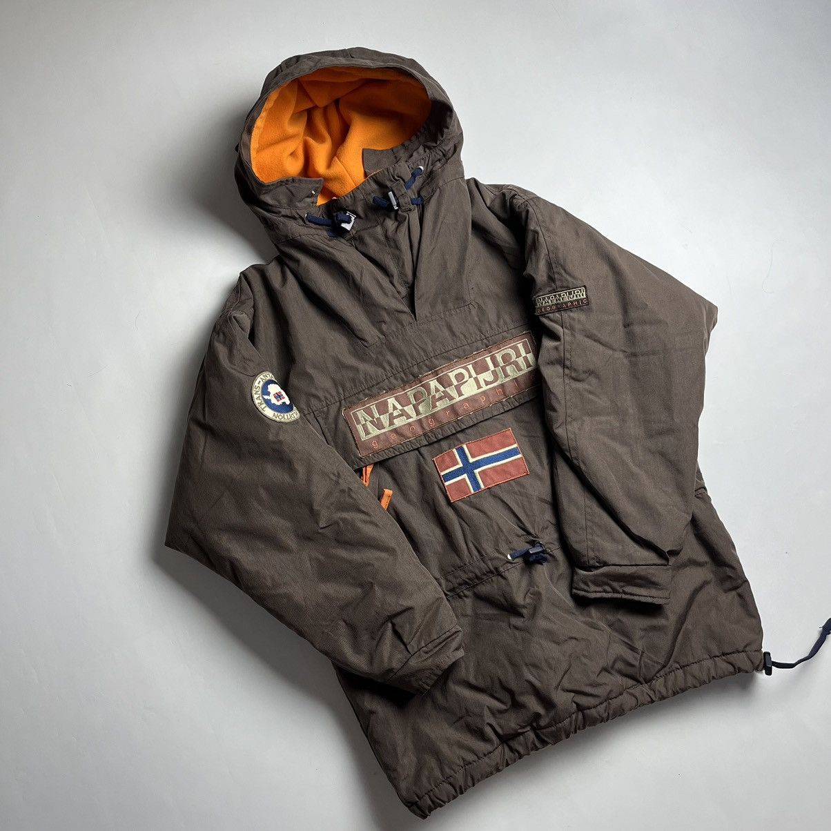 image of Napapijri Vintage Anorak Skidoo in Brown, Men's (Size Small)