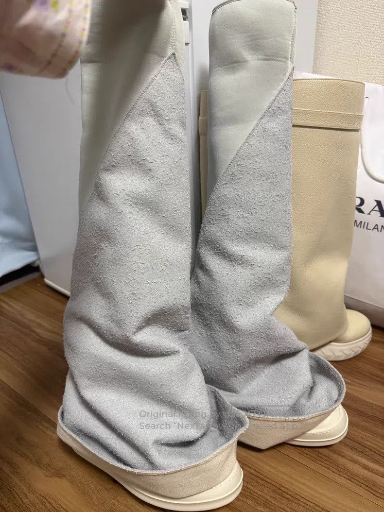 Rick Owens Rick Owens Tapered Leg Boots, Elephant Leg Boots, Goddess Size US 5.5 / IT 35.5 - 1 Thumbnail