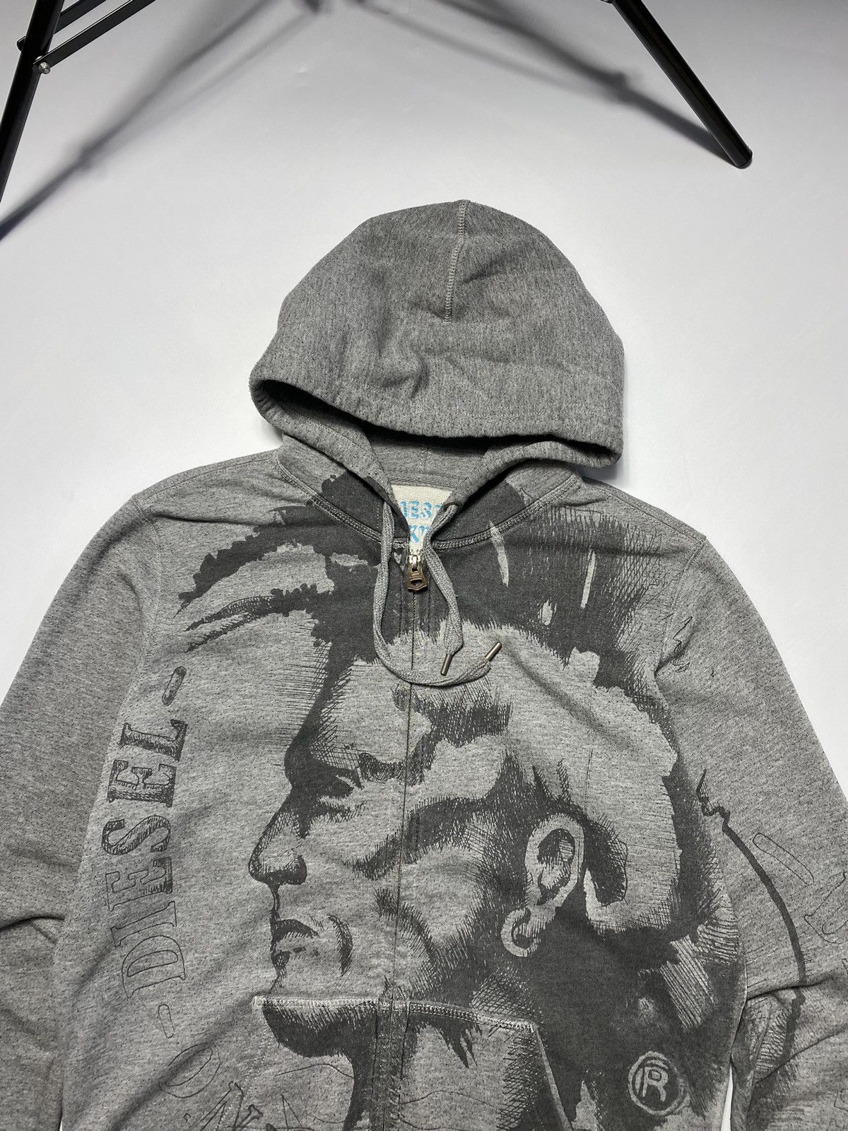Diesel × Vintage Vintage Diesel graphic all over print zip hoodie zipper Size US L / EU 52-54 / 3 - 5 Thumbnail