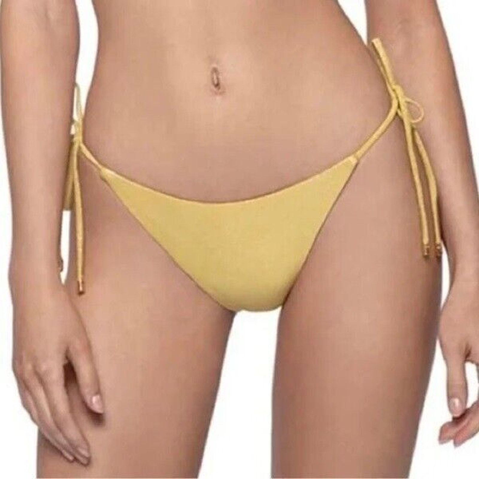 Other NWT PQ Swim Metallic Haven Side Tie Ruched Bikini Bottom MD Size ONE SIZE - 3 Thumbnail