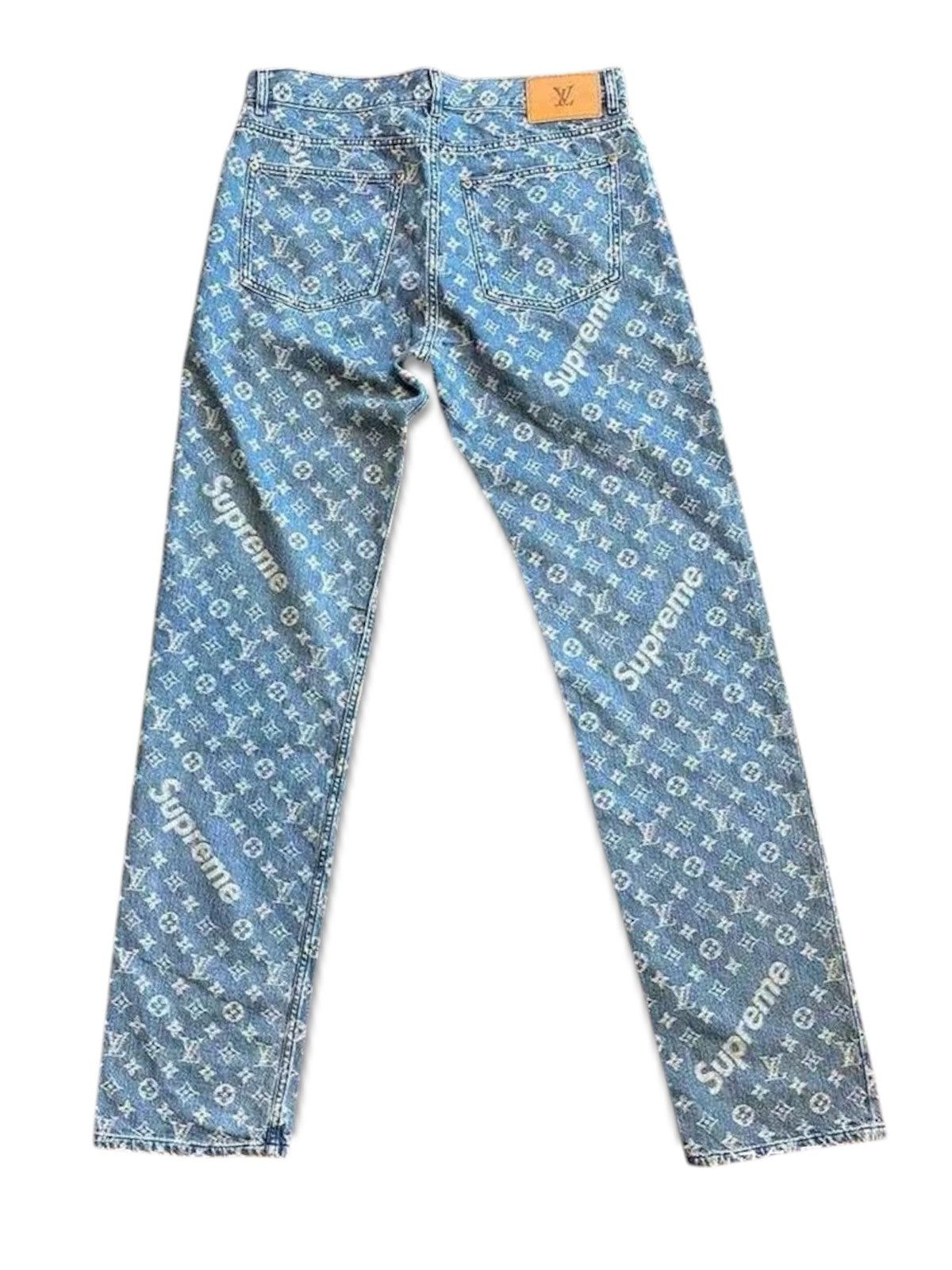 Louis Vuitton × Supreme Louis Vuitton X SUPREME 30 Blue Denim Jeans Monogram Size US 30 / EU 46 - 2 Thumbnail
