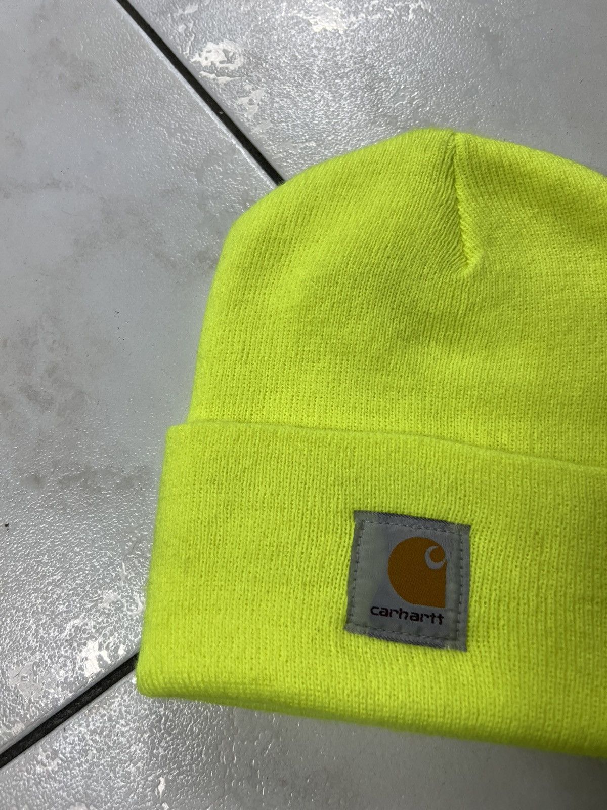 Carhartt Vintage Carhartt acrylic watch hat beanie glaring neon yelow Size ONE SIZE - 4 Thumbnail
