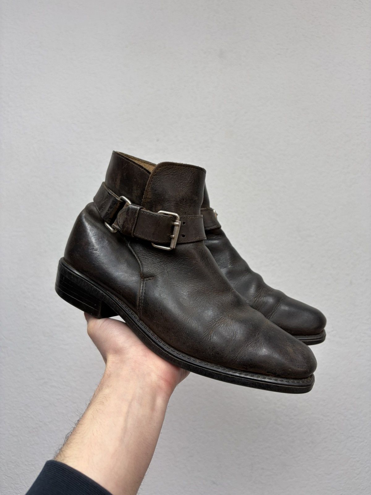 If Six Was Nine AS 98 Vibe Artisan Black Leather Side Zip Ankle Biker Boots Size US 8 / EU 41 - 2 Thumbnail