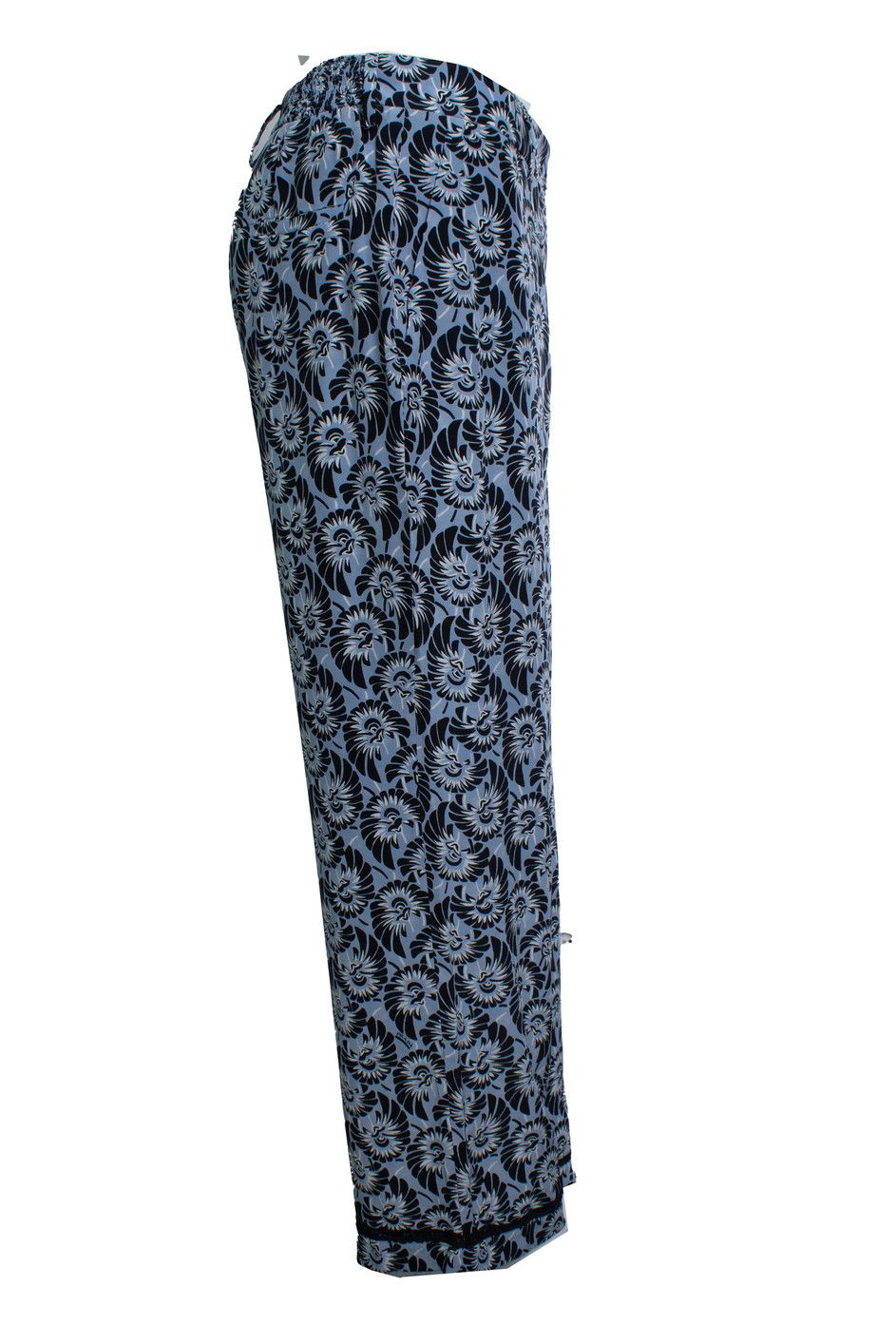 Prada Prada, blue floral printed silk casual pantalon Size 28" / US 6 / IT 42 - 4 Thumbnail