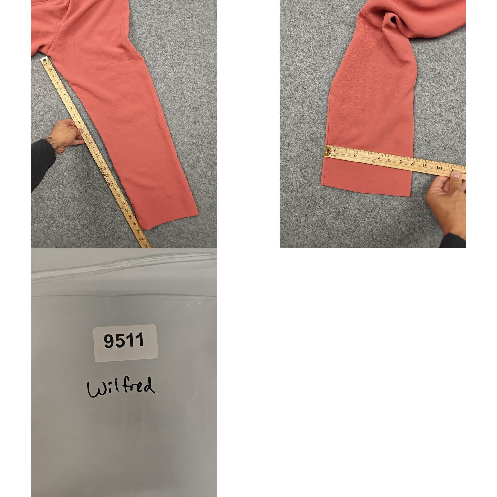 Vintage Wilfred Pants Womens 8 Red Crepe Tie Front Belted Straight Leg Dress Aritzia New Size 30" / US 8 / IT 44 - 9 Thumbnail