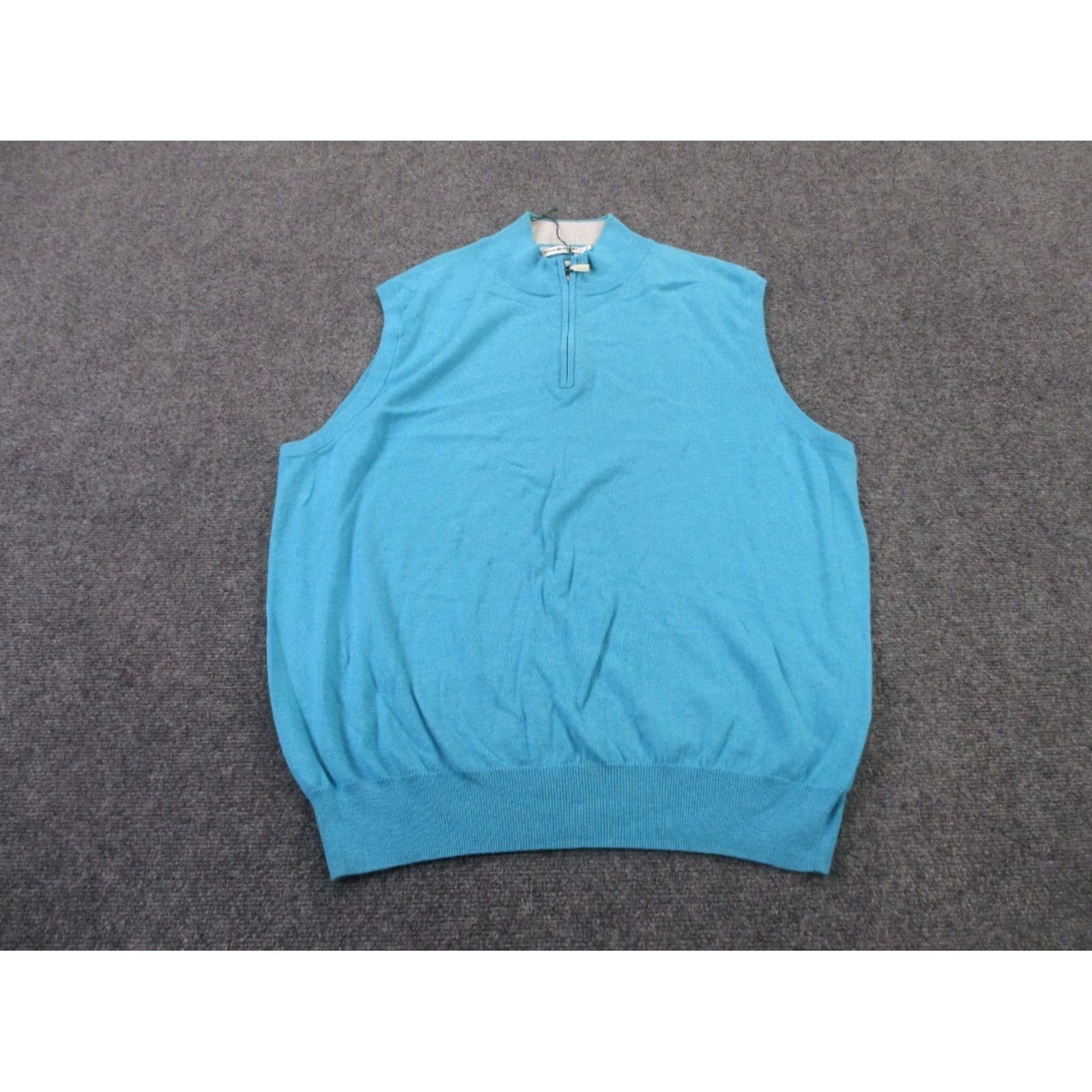Peter Millar Peter Millar Sweater Vest Mens XL Blue Cashmere Cotton Knit Vest 1/4 Zip Modern Classic Preppy Golf Size US XL / EU 56 / 4 - 2 Thumbnail