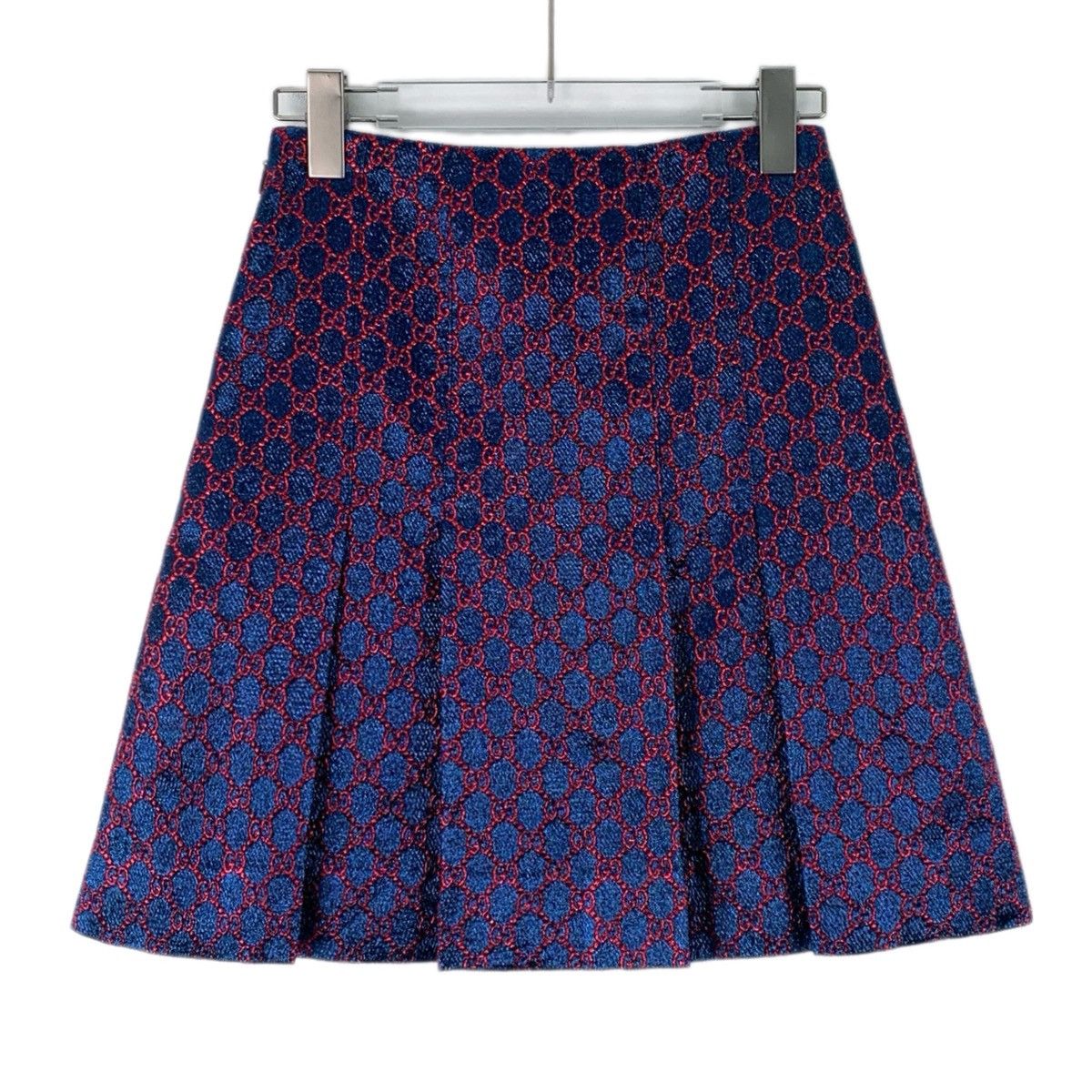 Gucci Gucci Blue Purple All-over Logo Pleated Mini Skirt K26WX Size 25" / US 0 / IT 36 - 2 Thumbnail