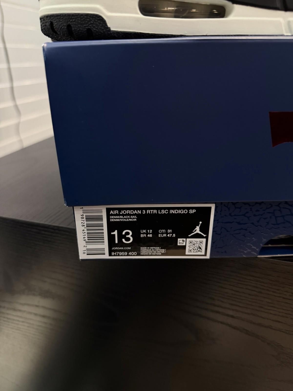 Jordan Brand Levi's x Air Jordan 3 Retro Men's Size 13 Indigo Denim NEW Size US 13 / EU 46 - 11 Thumbnail